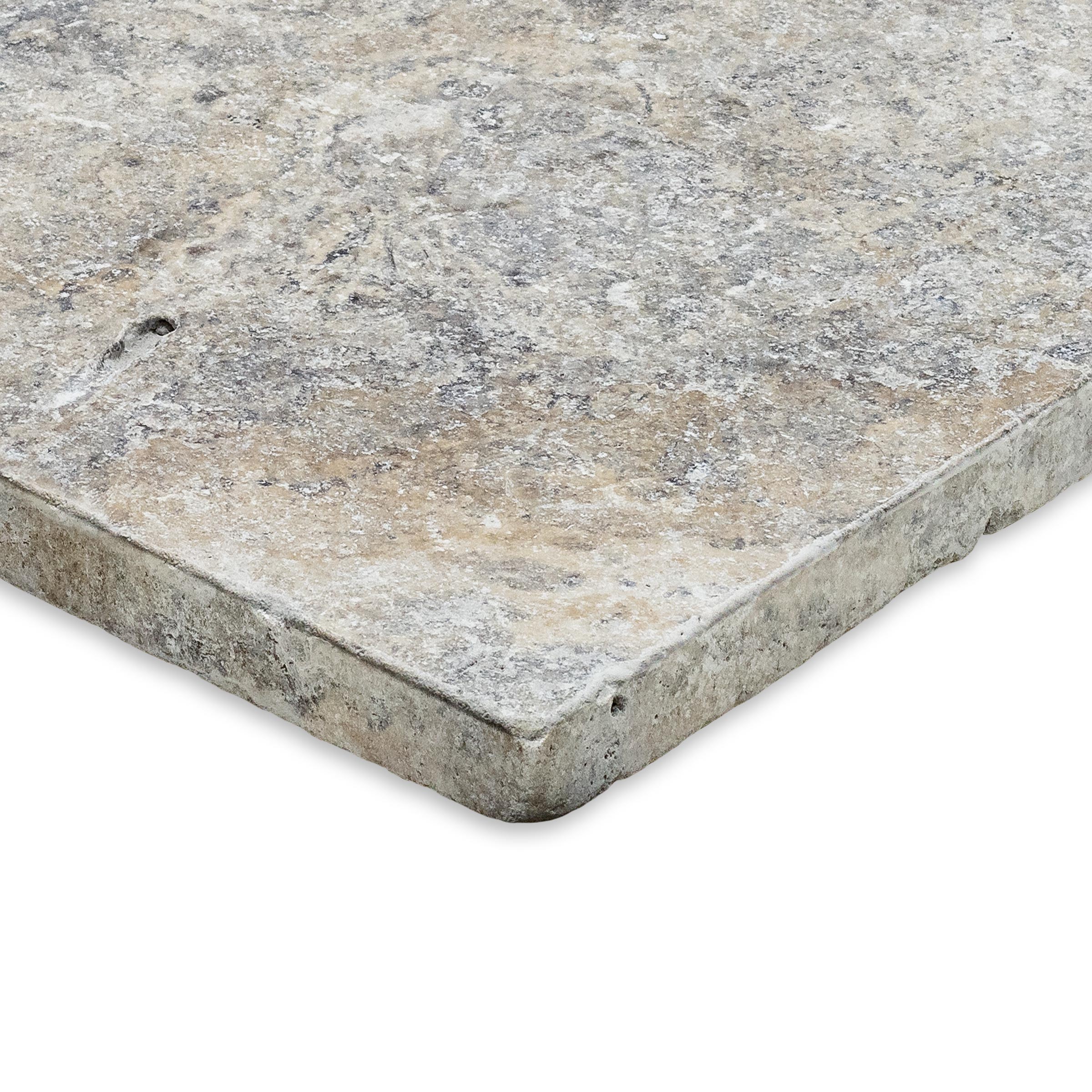 SILVER PREMIUM: Travertine Versailles Paving Tile Pattern (8 SQFT | Tumbled)