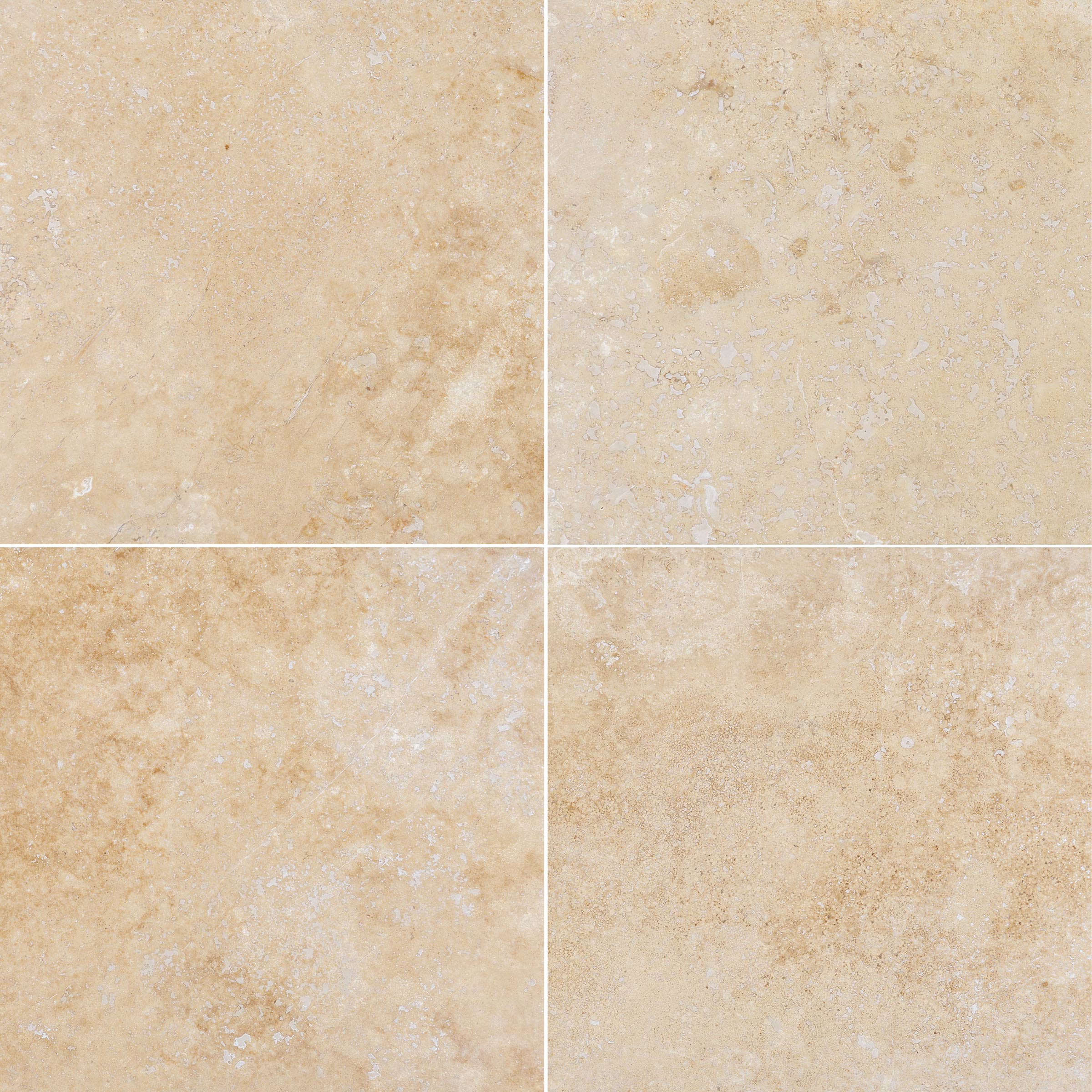 WALNUT: Travertine Square Field Tile (12"x12"x3/8" | Filled, Honed)