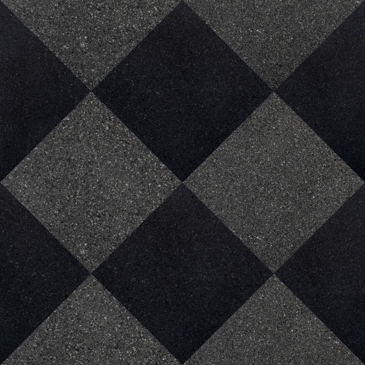 Nsr Absolute Black Polished & Honed Checkerboard tile pattern swatch — available at Surface Group