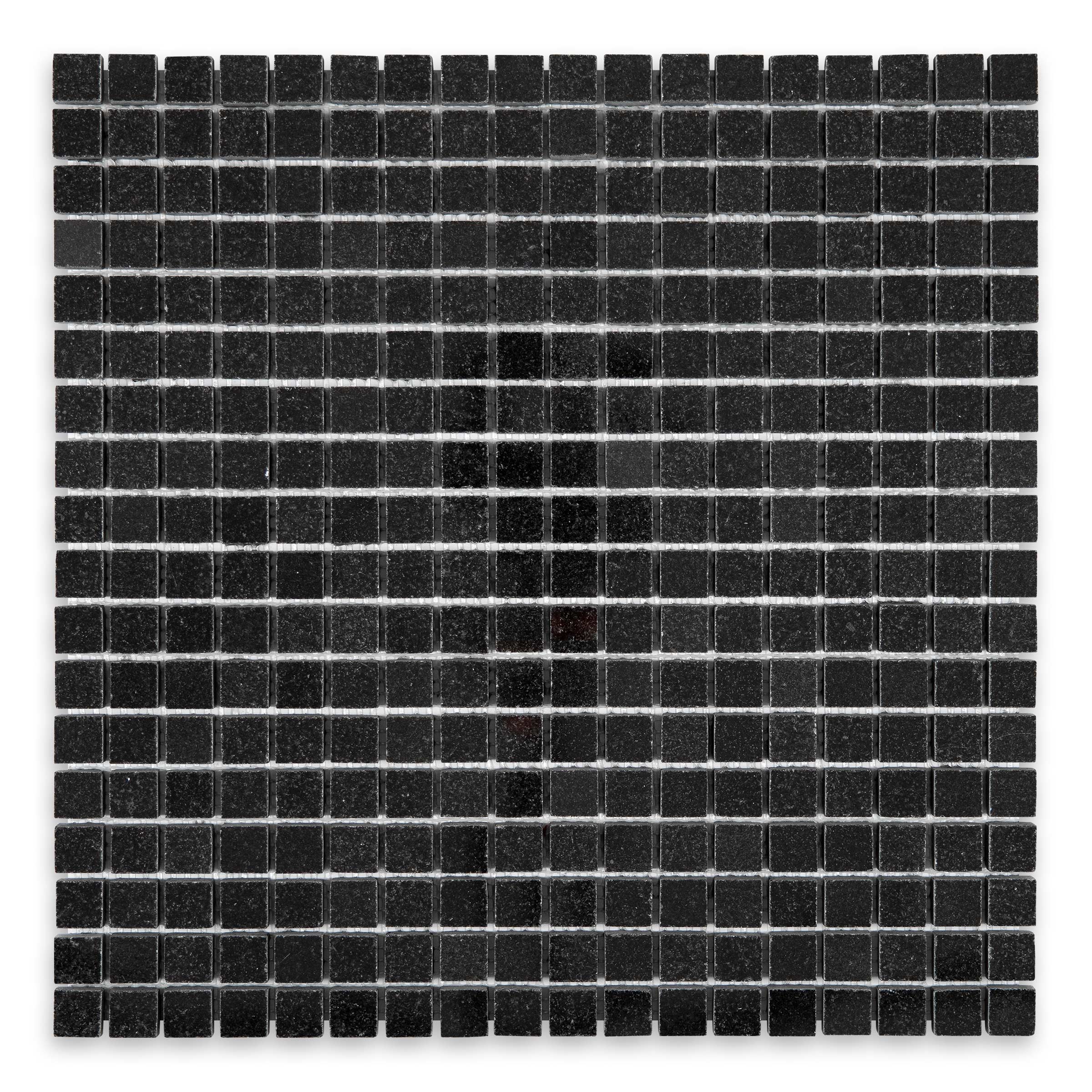 ABSOLUTE BLACK: 5/8" Straight Stack Mosaic (12"×12"×3/8" | polished)