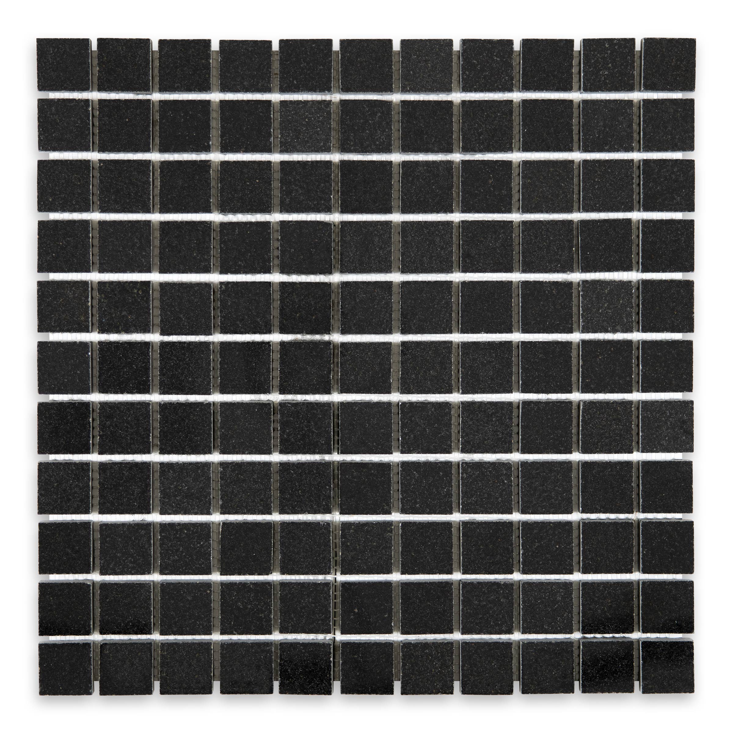 ABSOLUTE BLACK: 1" Straight Stack Mosaic (12"×12"×3/8" | polished)
