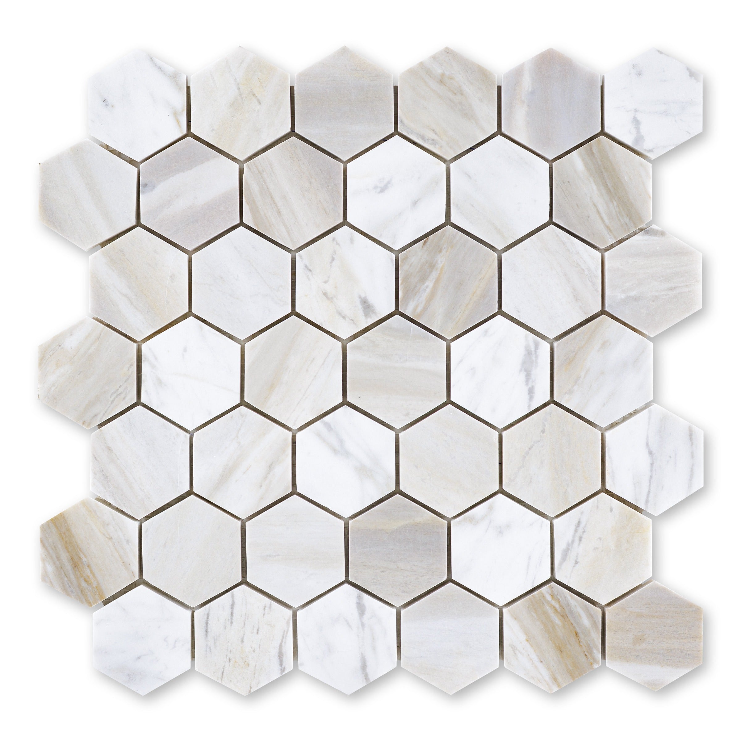 AJAX GOLD: Hexagonal Mosaic (11 3/4"×12"×3/8" | honed)