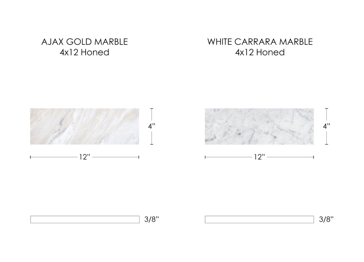 Nsr Ajax Gold & Thassos White Checkerboard tile — available at Surface Group