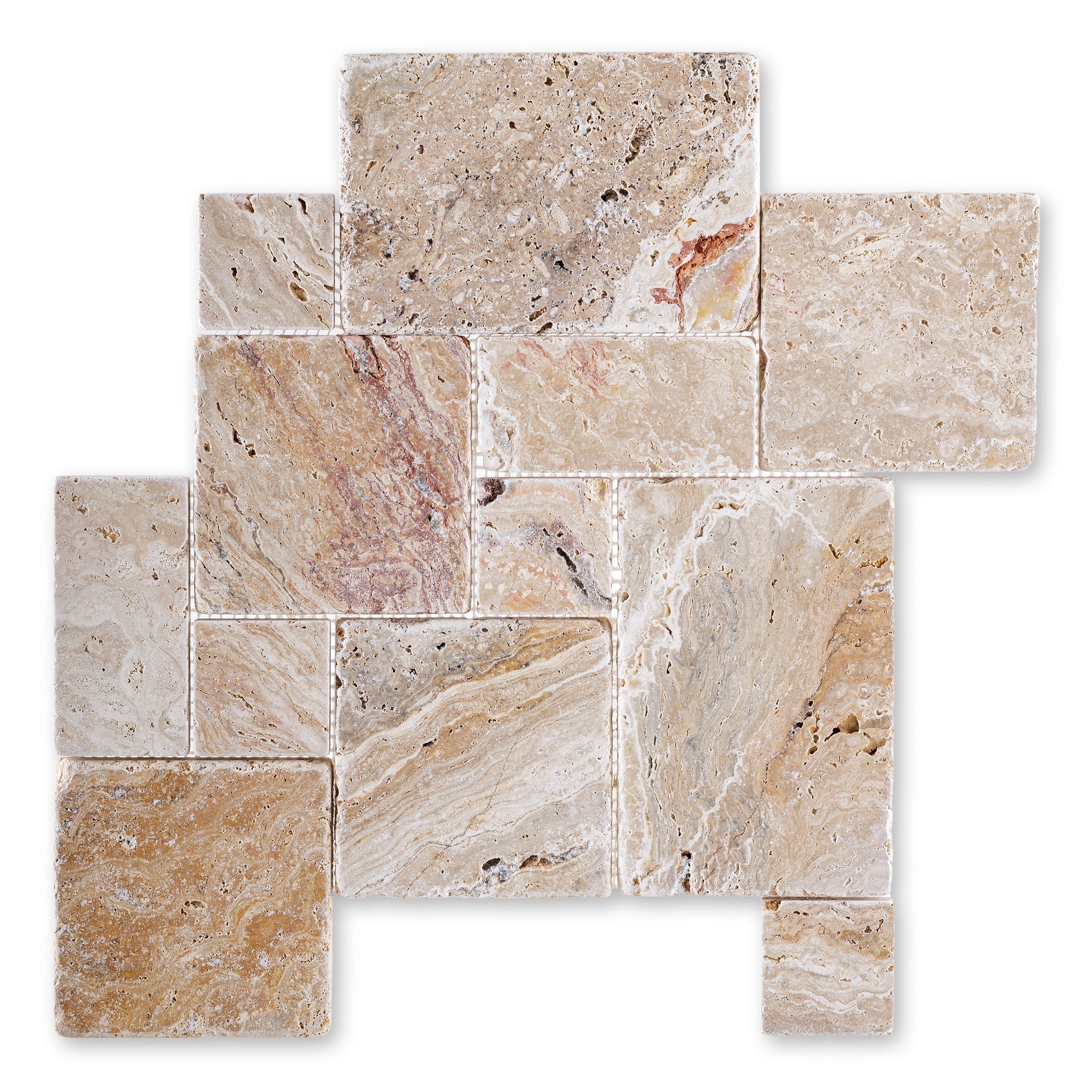 AUTUMN LEAVES: Versailles Pattern Mosaic (12"×12"×3/8" | tumbled)