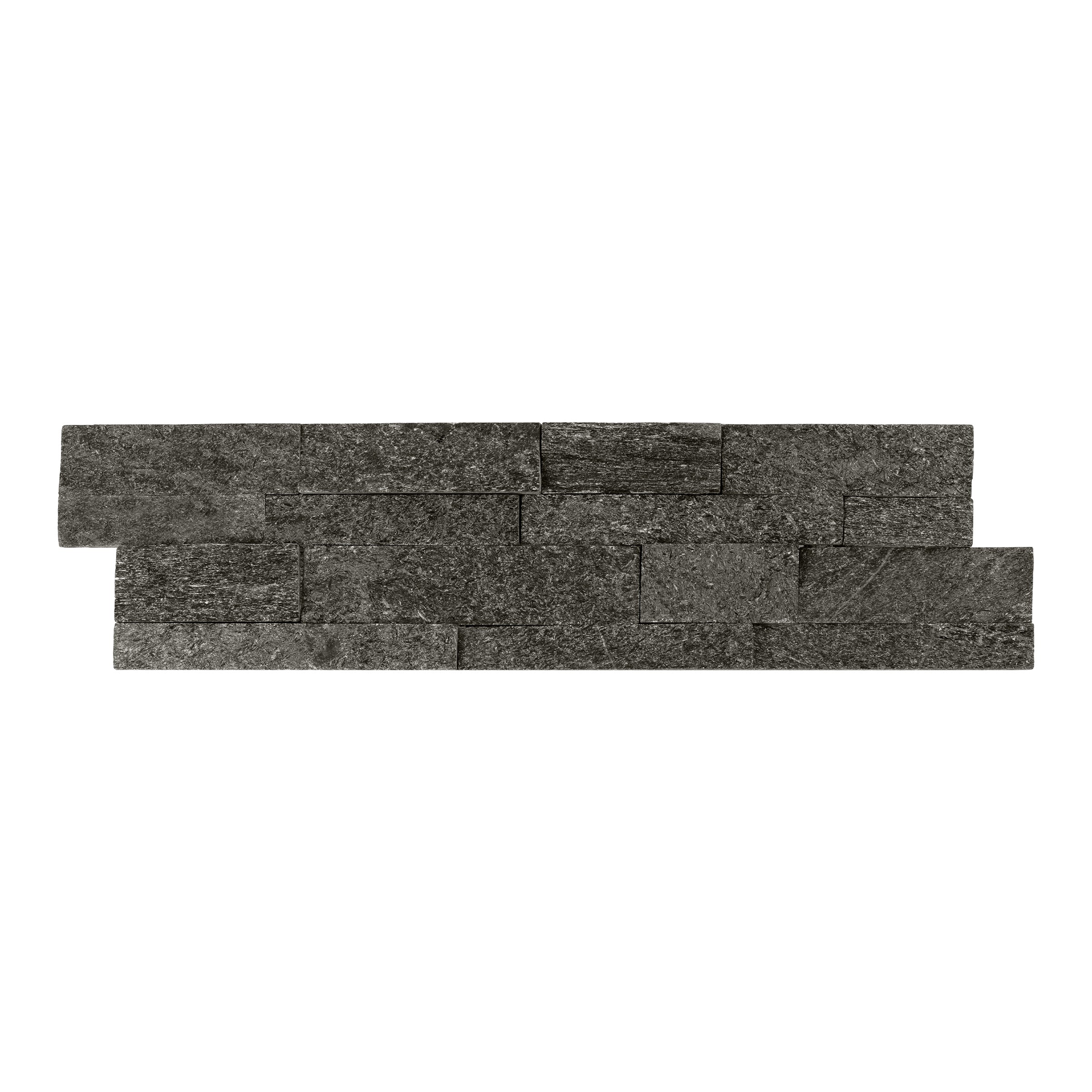 BLACK QUARTZITE: Wall Panels (6"×24"×3/4"–1 1/8" | natural cleft)