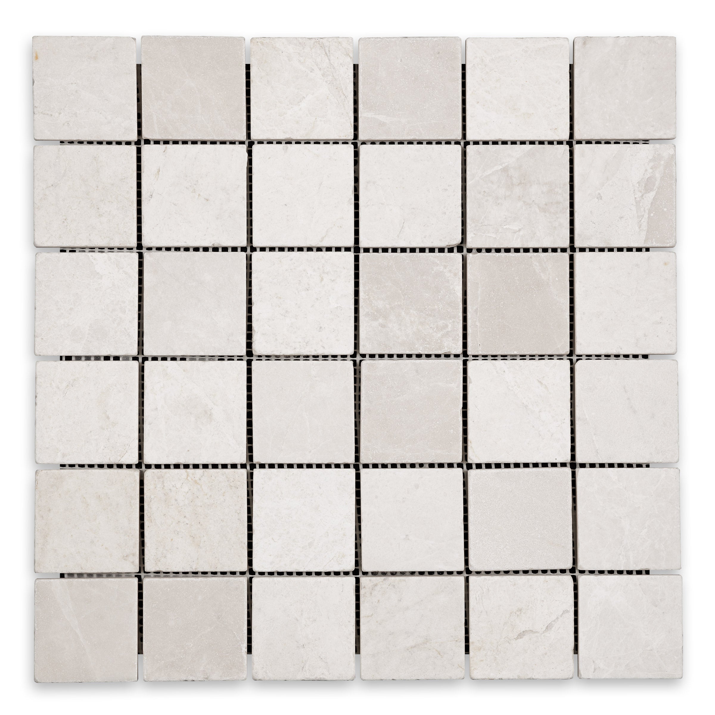 BOTTICINO TURKISH: 2" Straight Stack Mosaic (12"×12"×3/8" | tumbled)