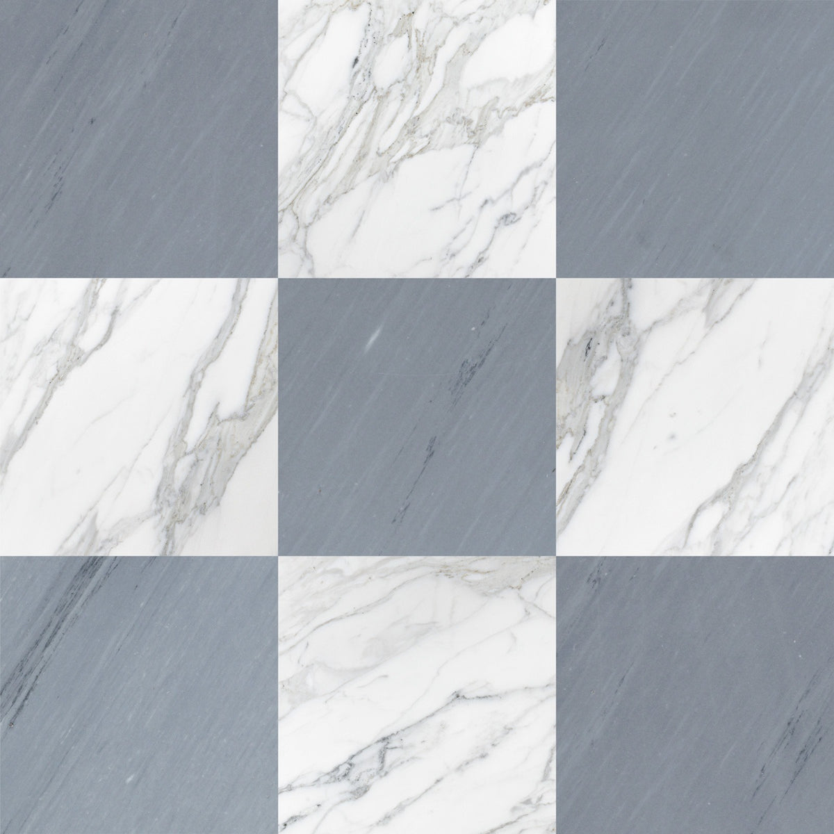 Nsr Calacatta Gold & Bardiglio Imperiale Checkerboard tile pattern swatch — available at Surface Group