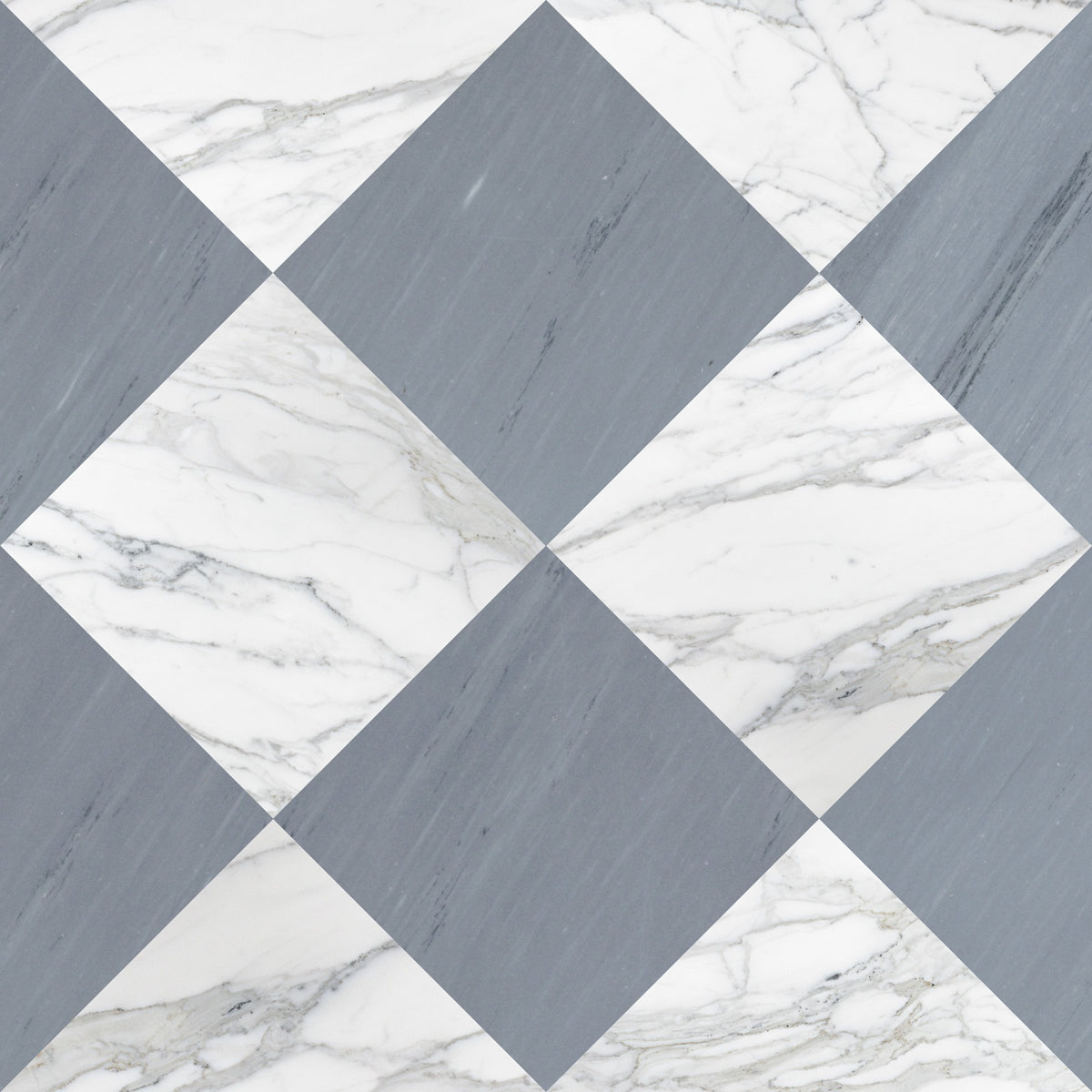 Nsr Calacatta Gold & Bardiglio Imperiale Checkerboard tile pattern swatch — available at Surface Group