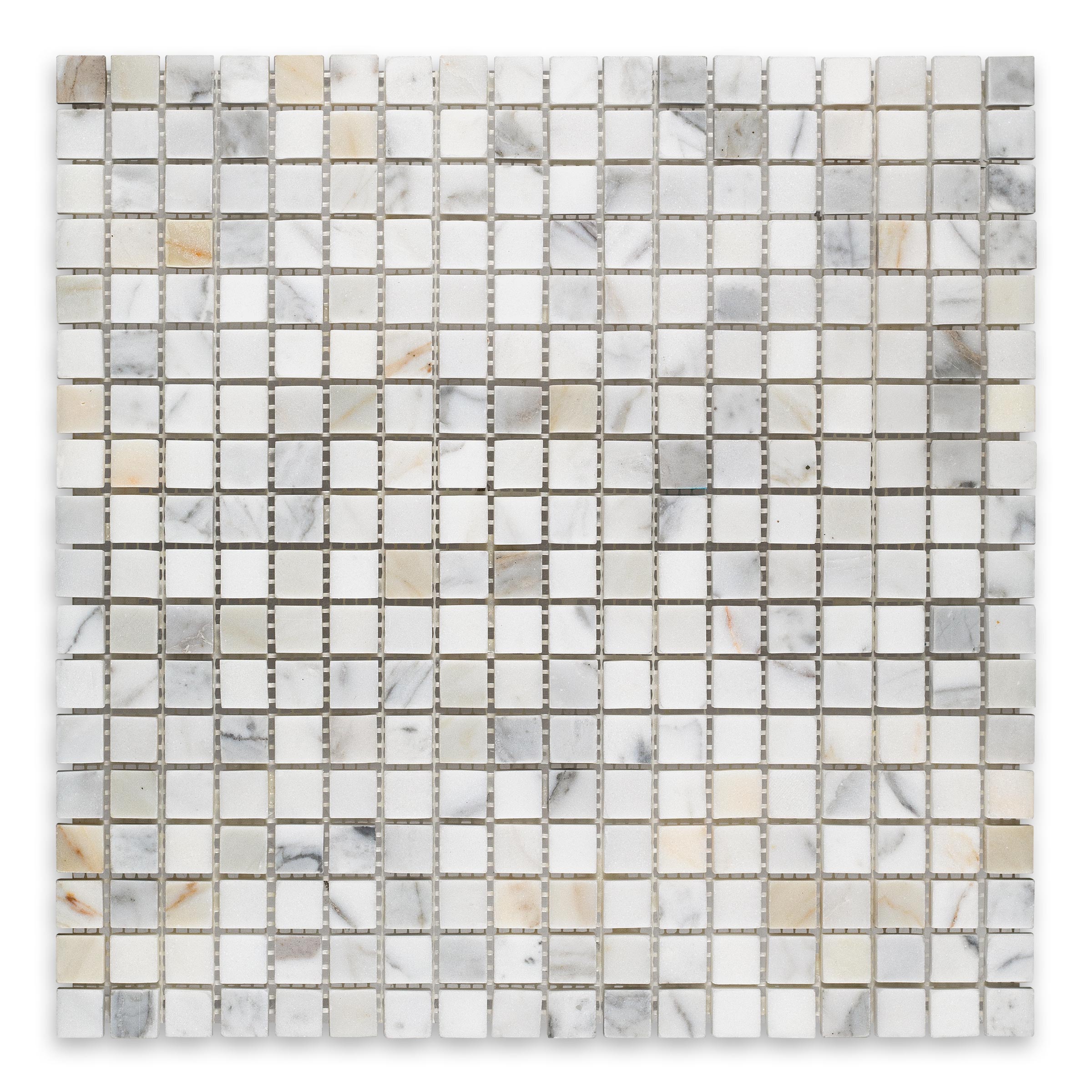 CALACATTA GOLD: 5/8" Straight Stack Mosaic (12"×12"×3/8" | polished)
