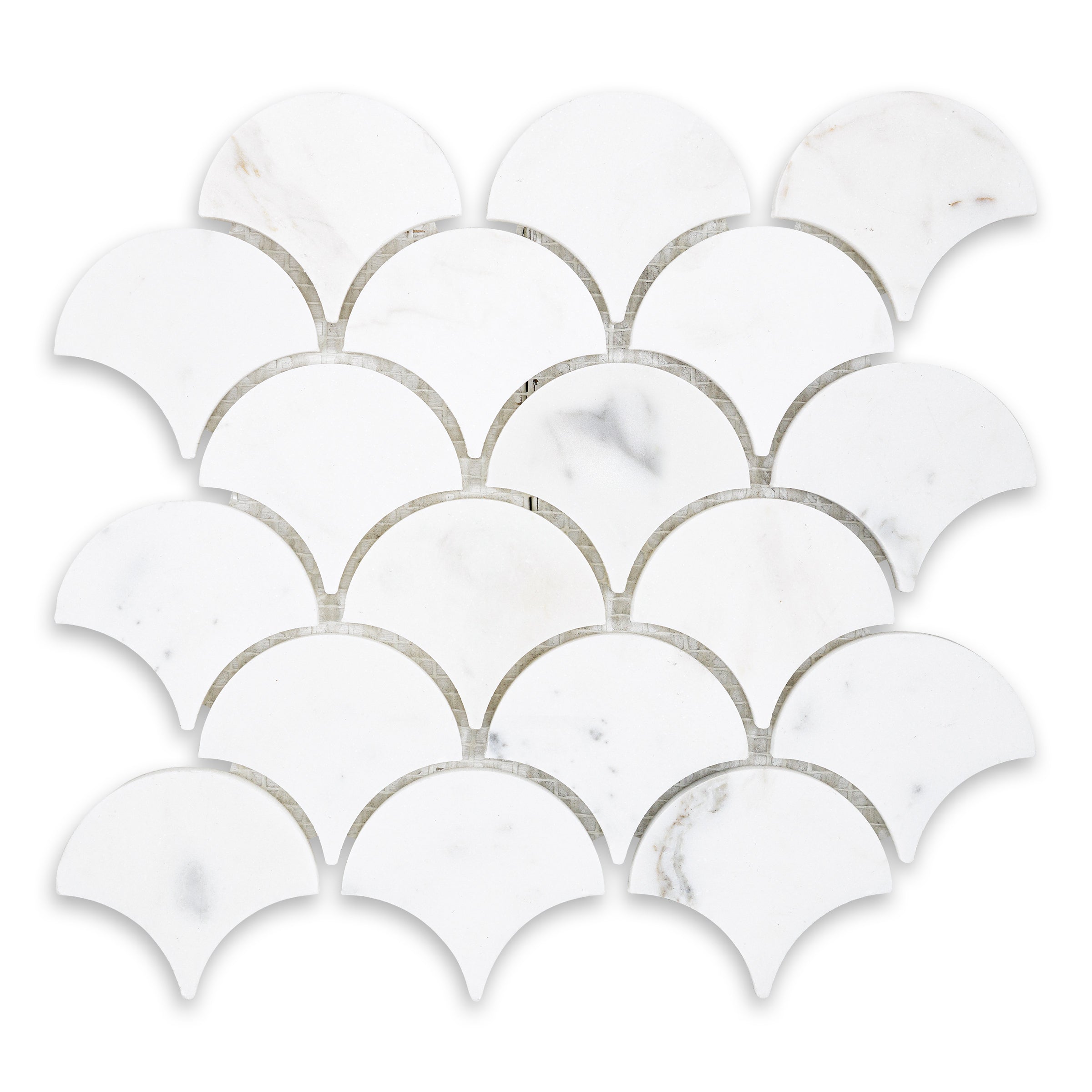 CALACATTA GOLD: Fish Scale Mosaic (9"×9 3/4"×3/8" | polished)