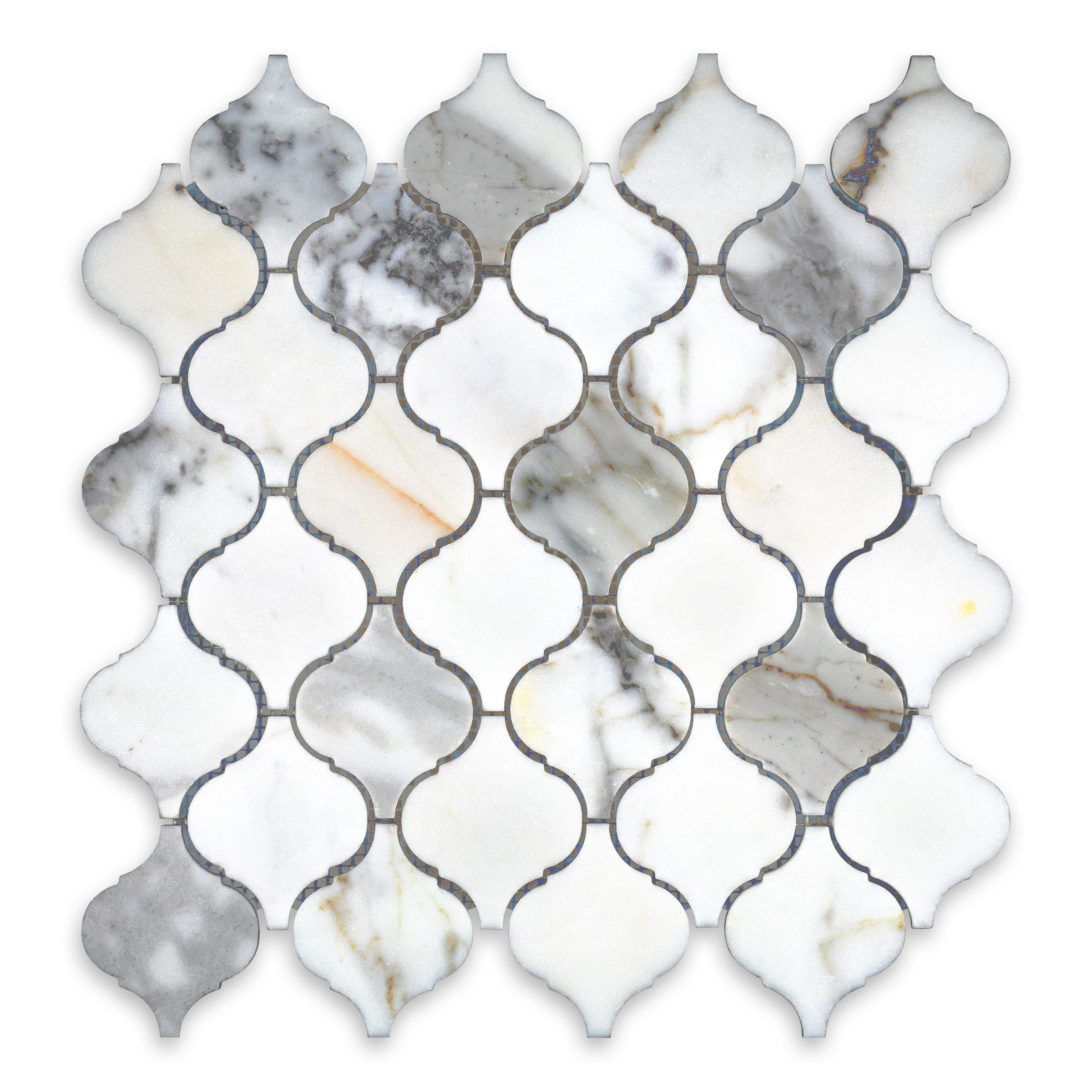 CALACATTA GOLD: Arabesque Mosaic (11 3/4"×12"×3/8" | honed)
