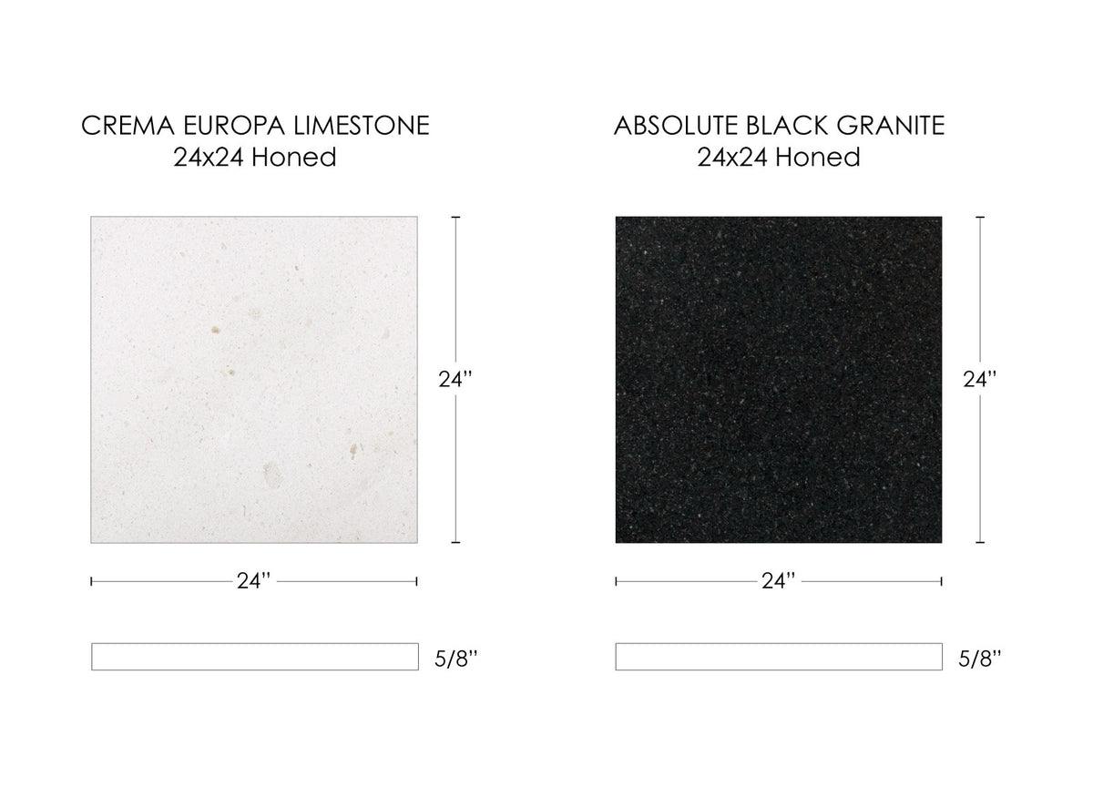 Nsr Crema Europa & Absolute Black Checkerboard tile — available at Surface Group