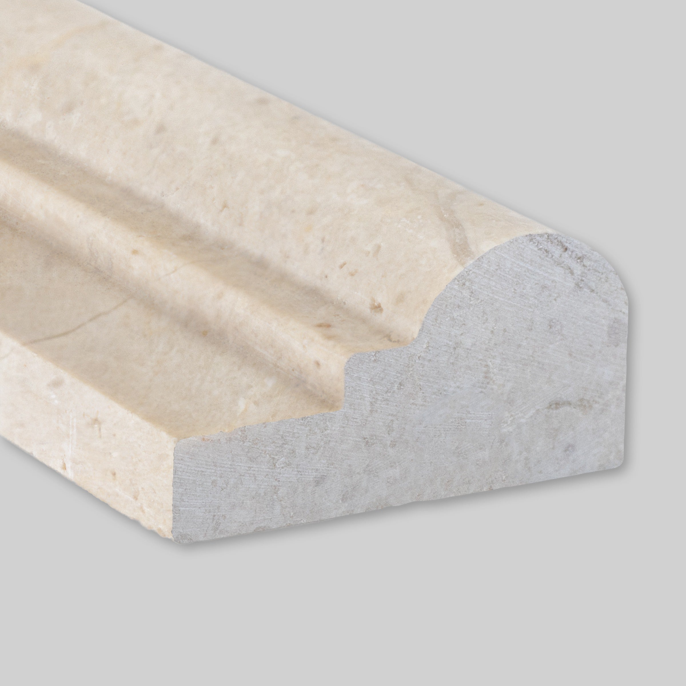 CREMA MARFIL: Classic Chair Rail Trim (2"×12"×1" | polished)
