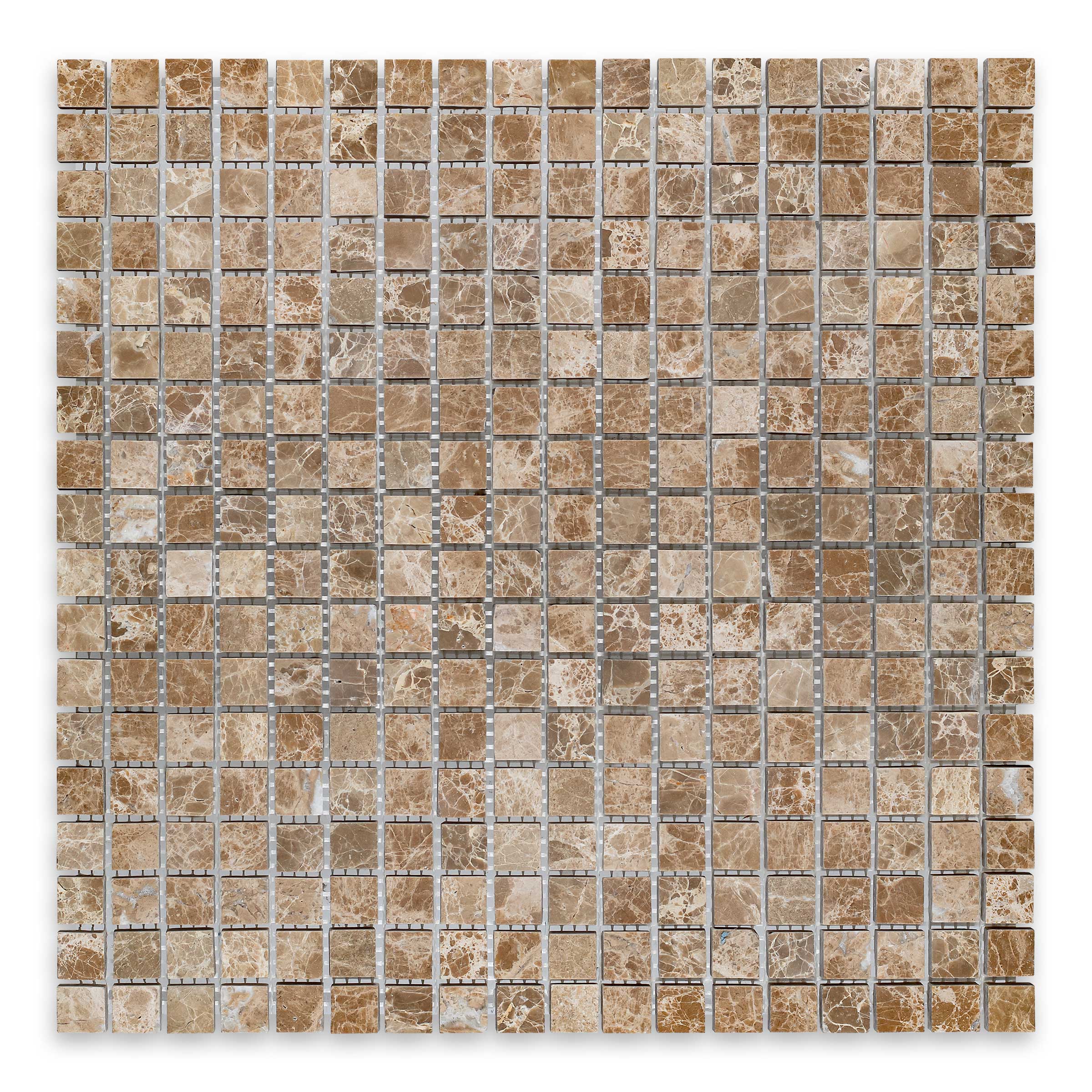 EMPERADOR LIGHT: 5/8" Straight Stack Mosaic (12"×12"×3/8" | polished)
