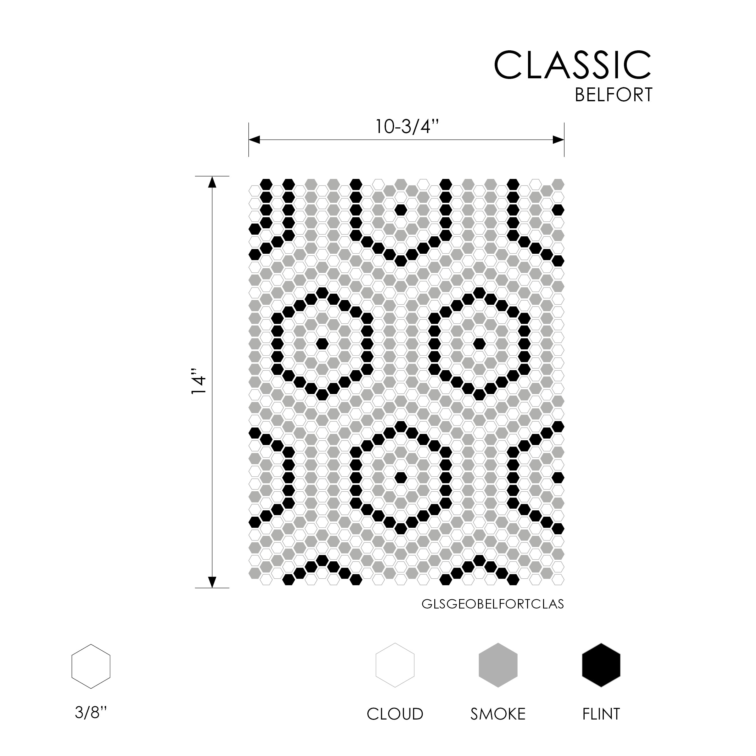 GEOMETRO: Belfort Mosaic (10 3/4"×14"×1/4" | matte)