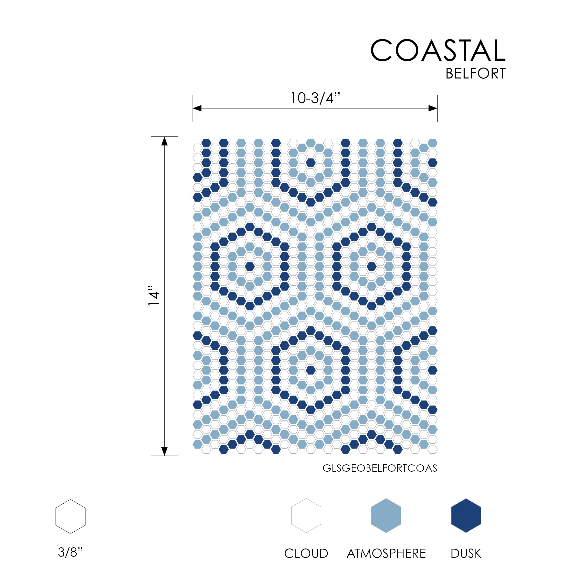 GEOMETRO: Belfort Mosaic (10 3/4"×14"×1/4" | matte) (2)