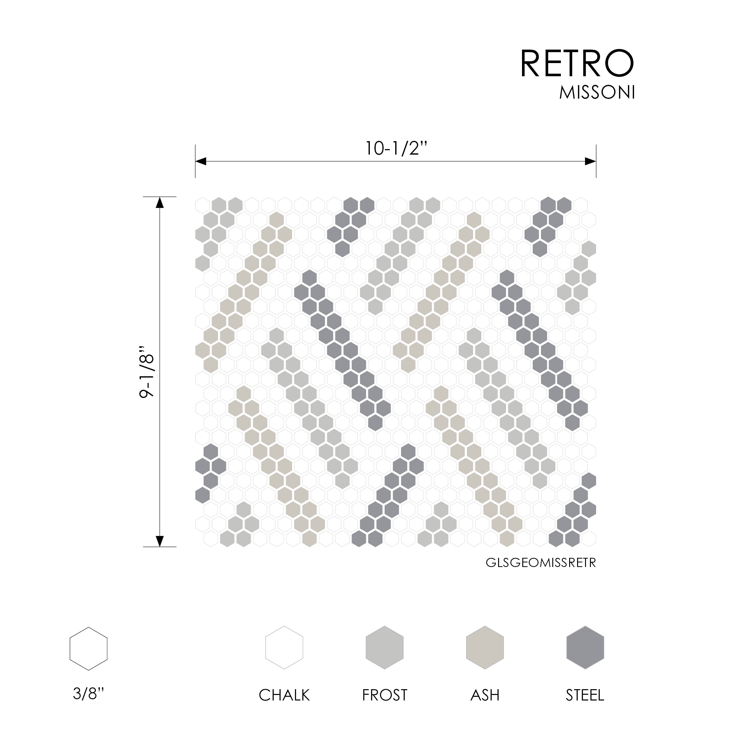 GEOMETRO: Missoni Mosaic (9 1/8"×10 1/2"×1/4" | matte | rectified edge)
