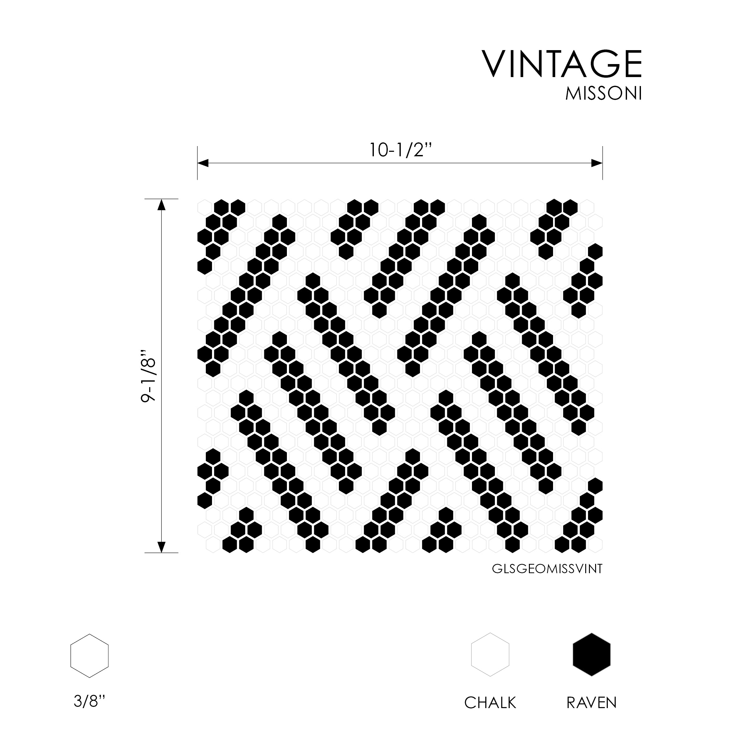 GEOMETRO: Missoni Mosaic (9 1/8"×10 1/2"×1/4" | matte | rectified edge) (2)