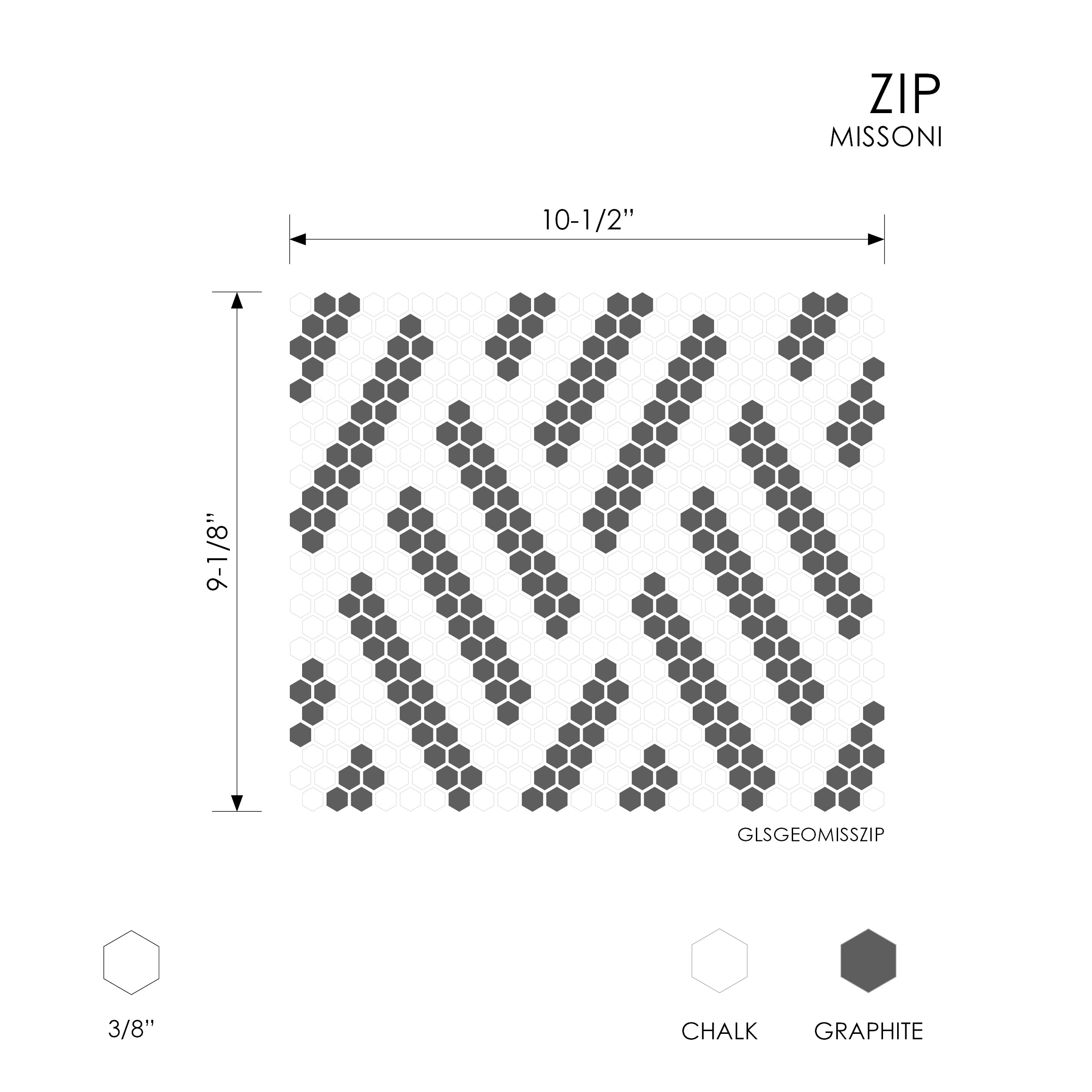 GEOMETRO: Missoni Mosaic (9 1/8"×10 1/2"×1/4" | matte | rectified edge) (3)