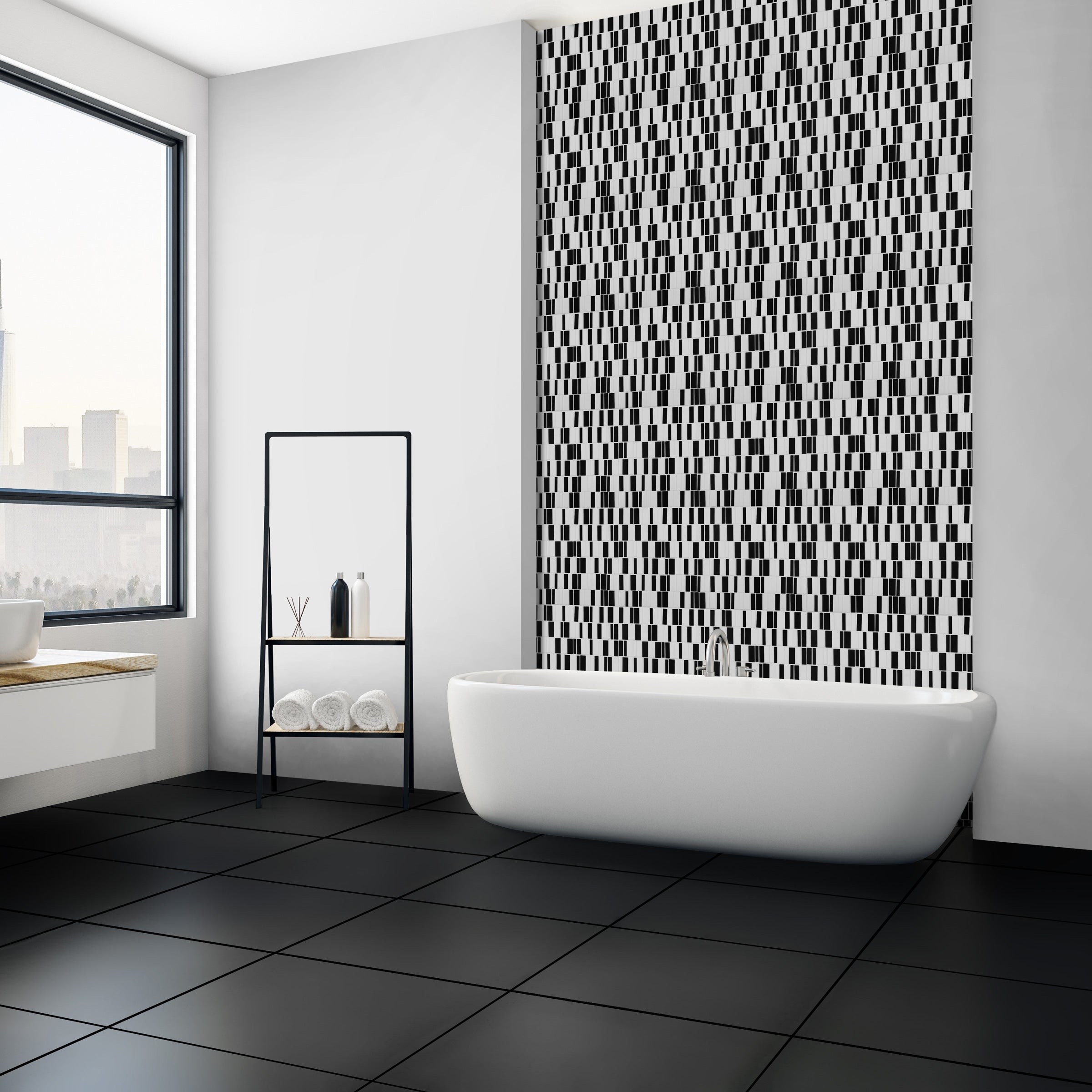 GEOMETRO: Barcode Mosaic (11 3/4"×12"×1/4" | matte | rectified edge)