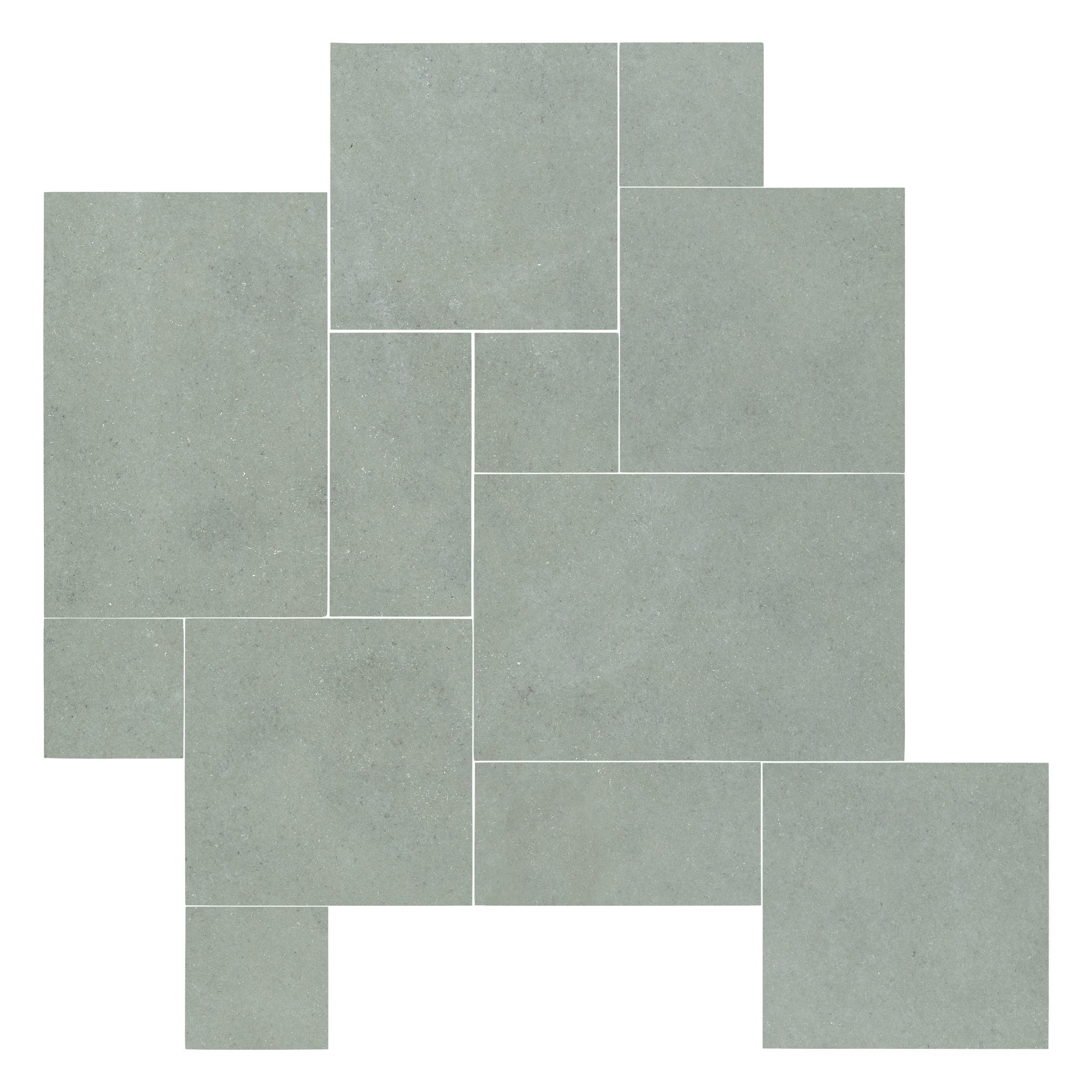 INDIAN BLUESTONE: Versailles Pattern Field Tile (16"×16"×1/2" | natural cleft)