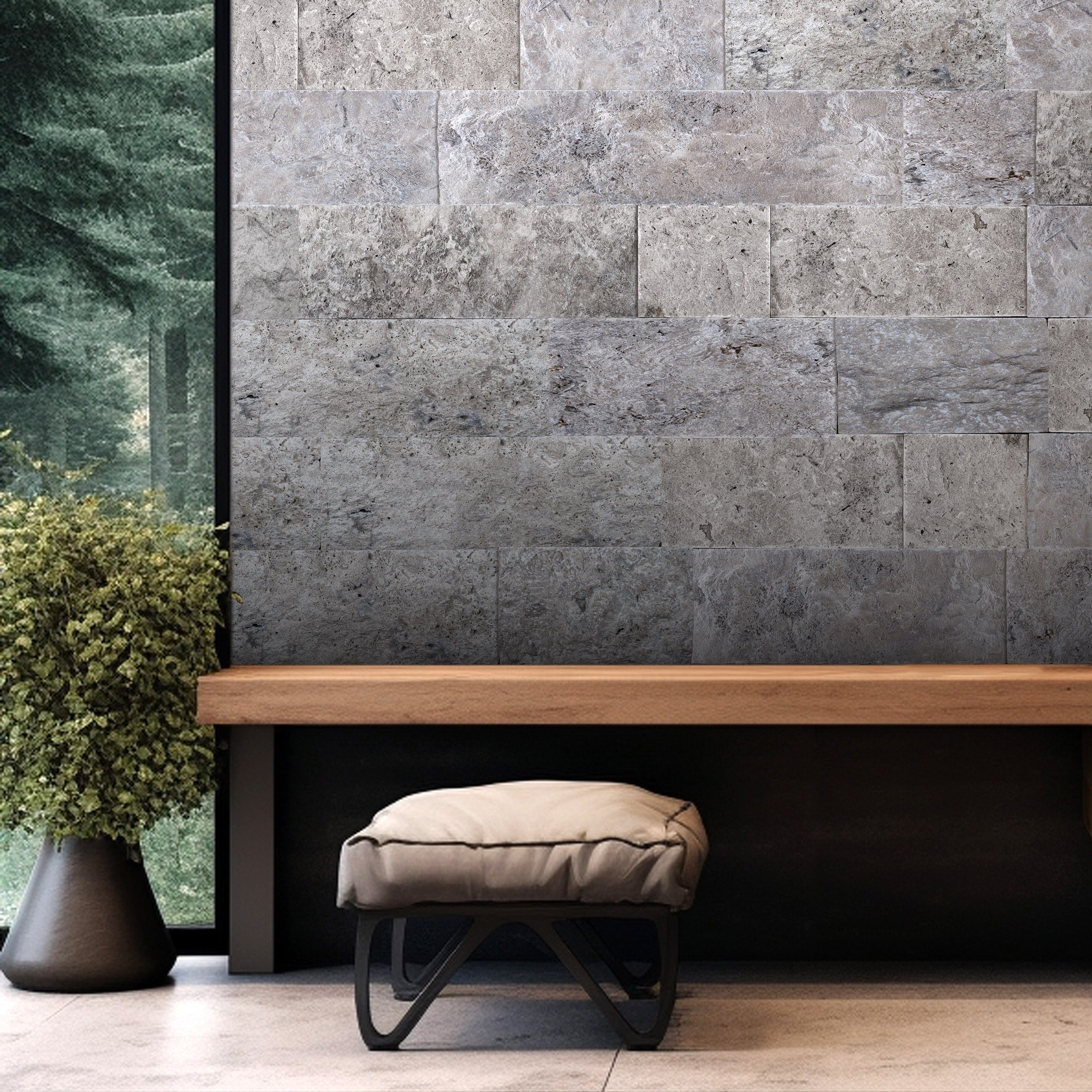SILVER PREMIUM: Wall Veneer (4"×4"×7/8" | split-face)