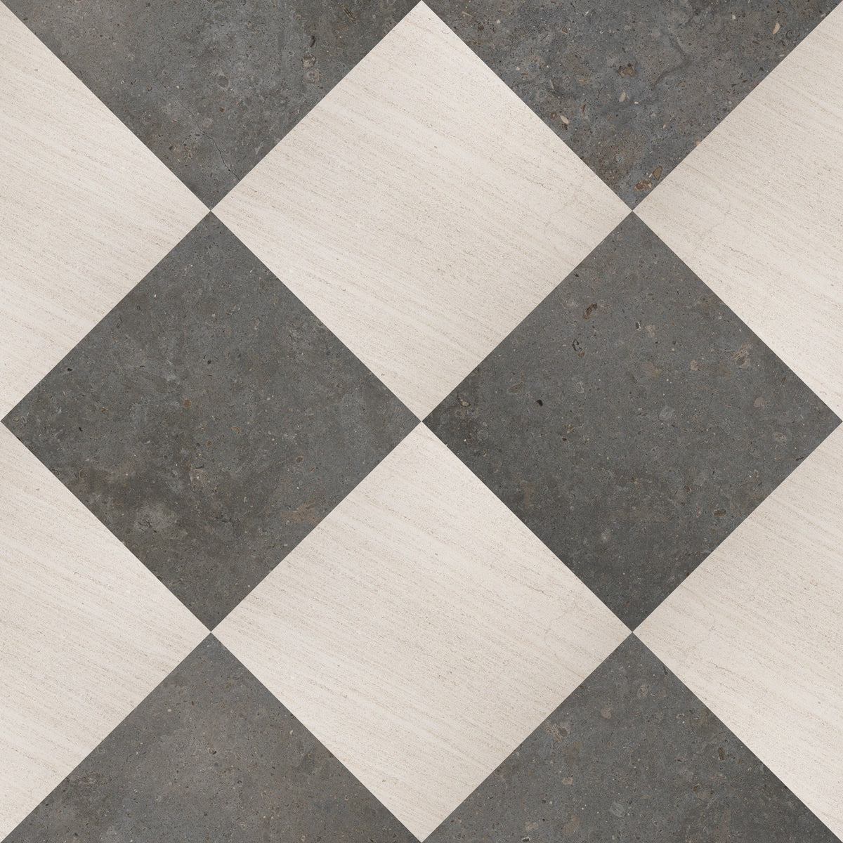 Nsr Lagos Blue & Moca Cream Checkerboard tile pattern swatch — available at Surface Group