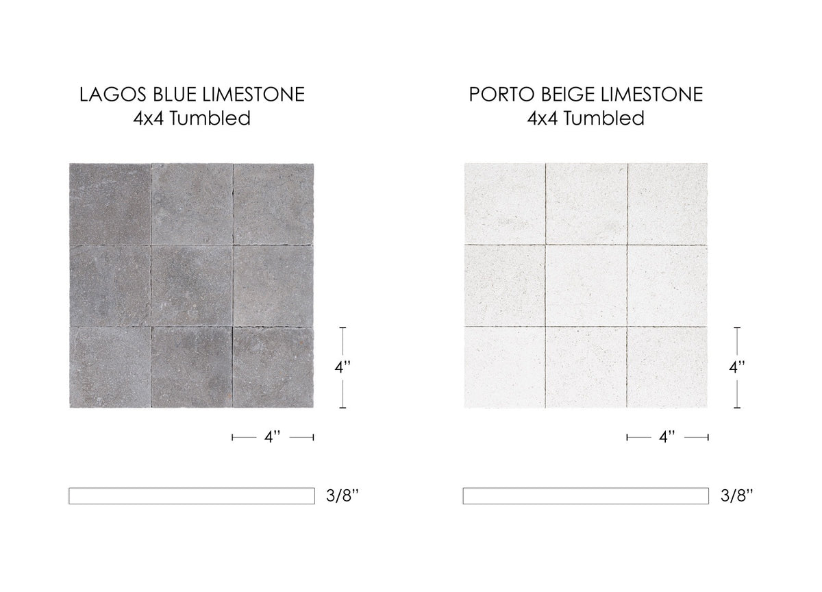 Nsr Lagos Blue & Porto Beige Checkerboard tile — available at Surface Group