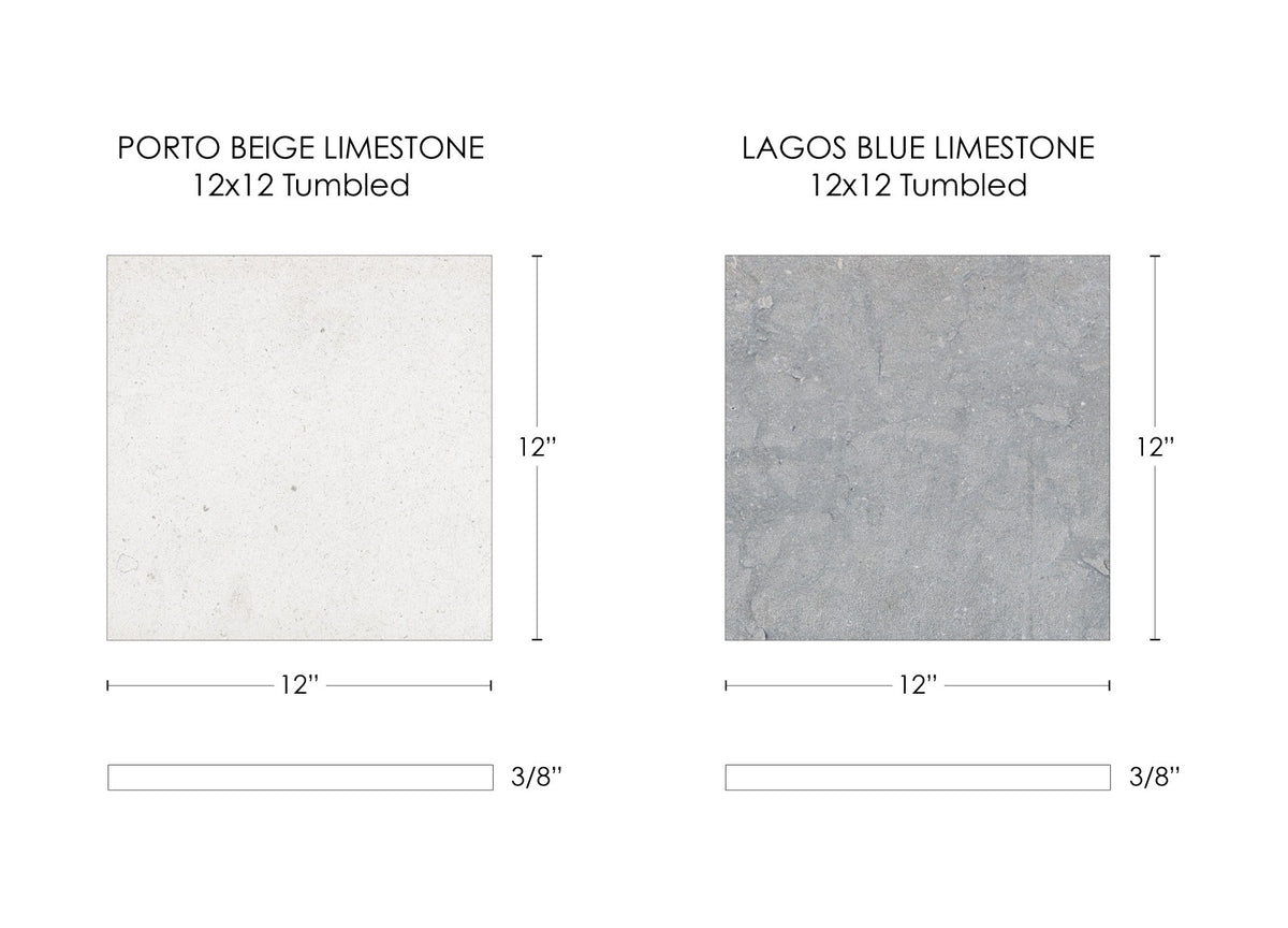 Nsr Lagos Blue & Porto Beige Checkerboard tile — available at Surface Group