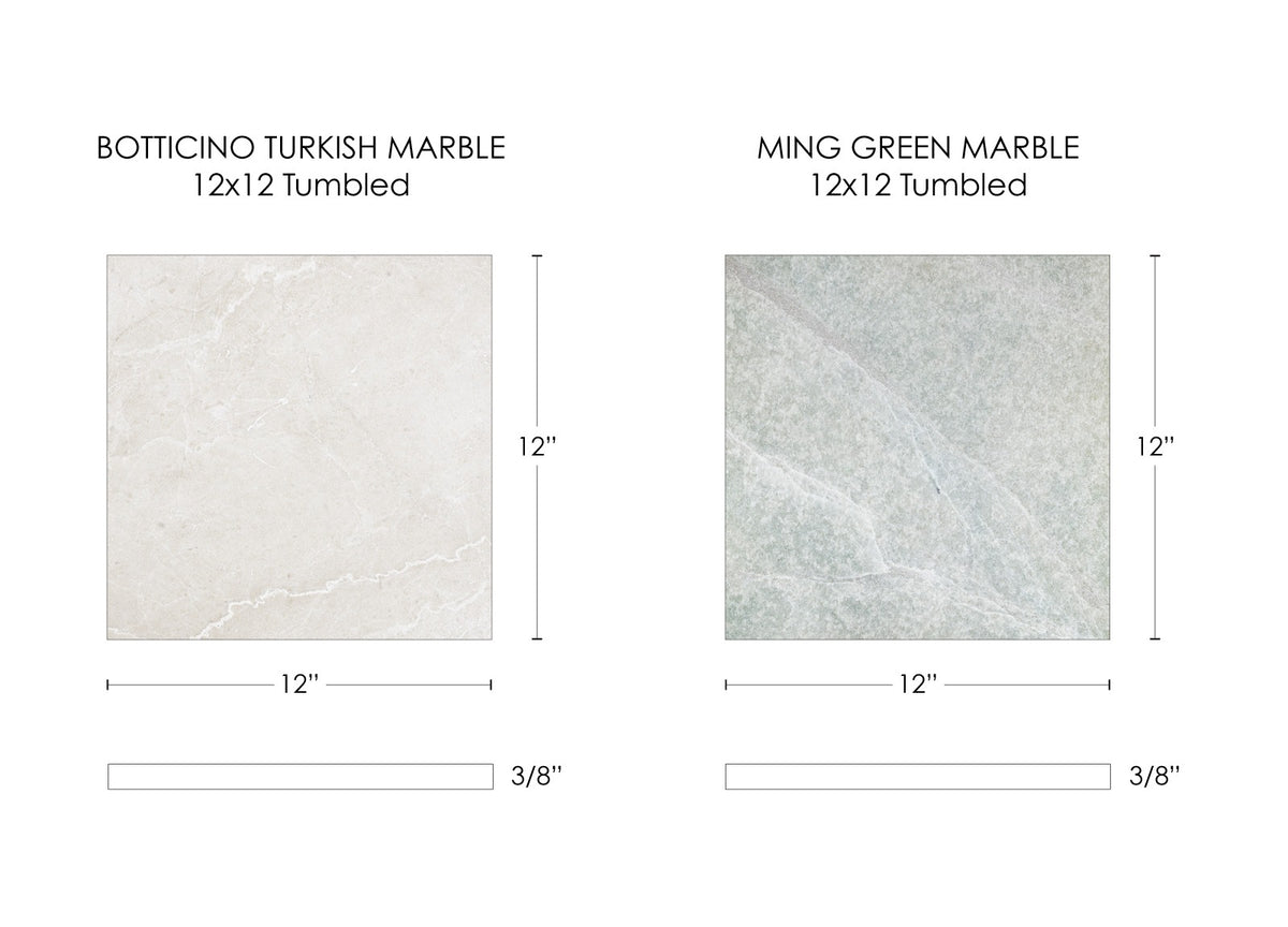 Nsr Ming Green & Botticino Turkish Checkerboard tile — available at Surface Group