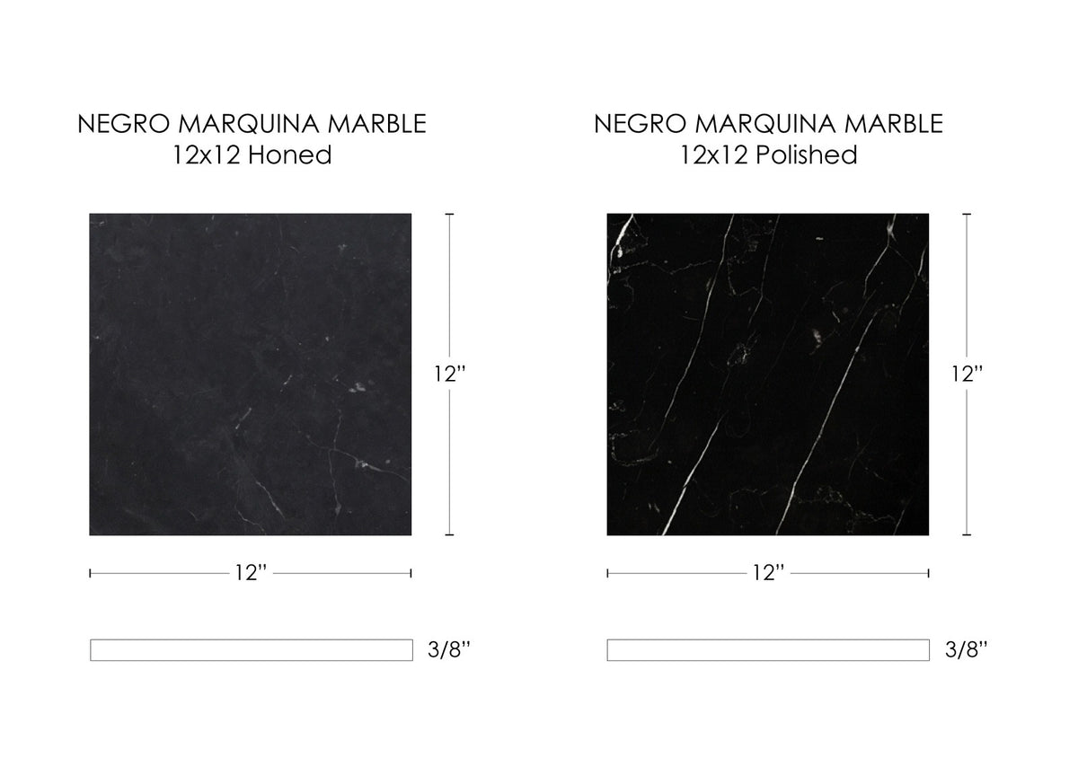 Nsr Negro Marquina Polished & Honed Checkerboard tile — available at Surface Group