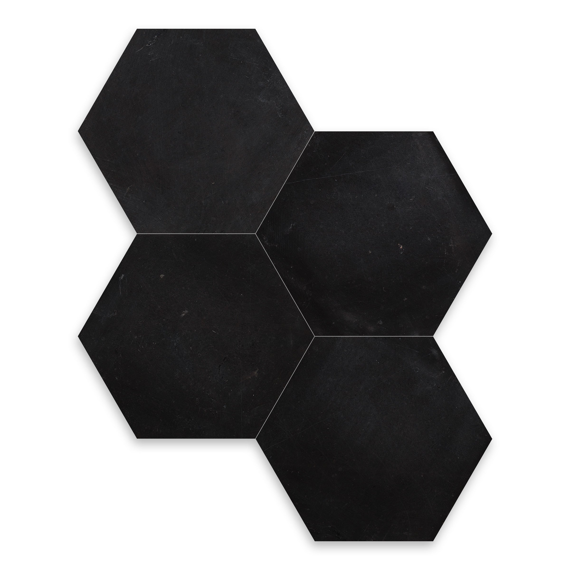 NEGRO MARQUINA: Hexagon Field Tile (6"×7"×3/8" | honed)