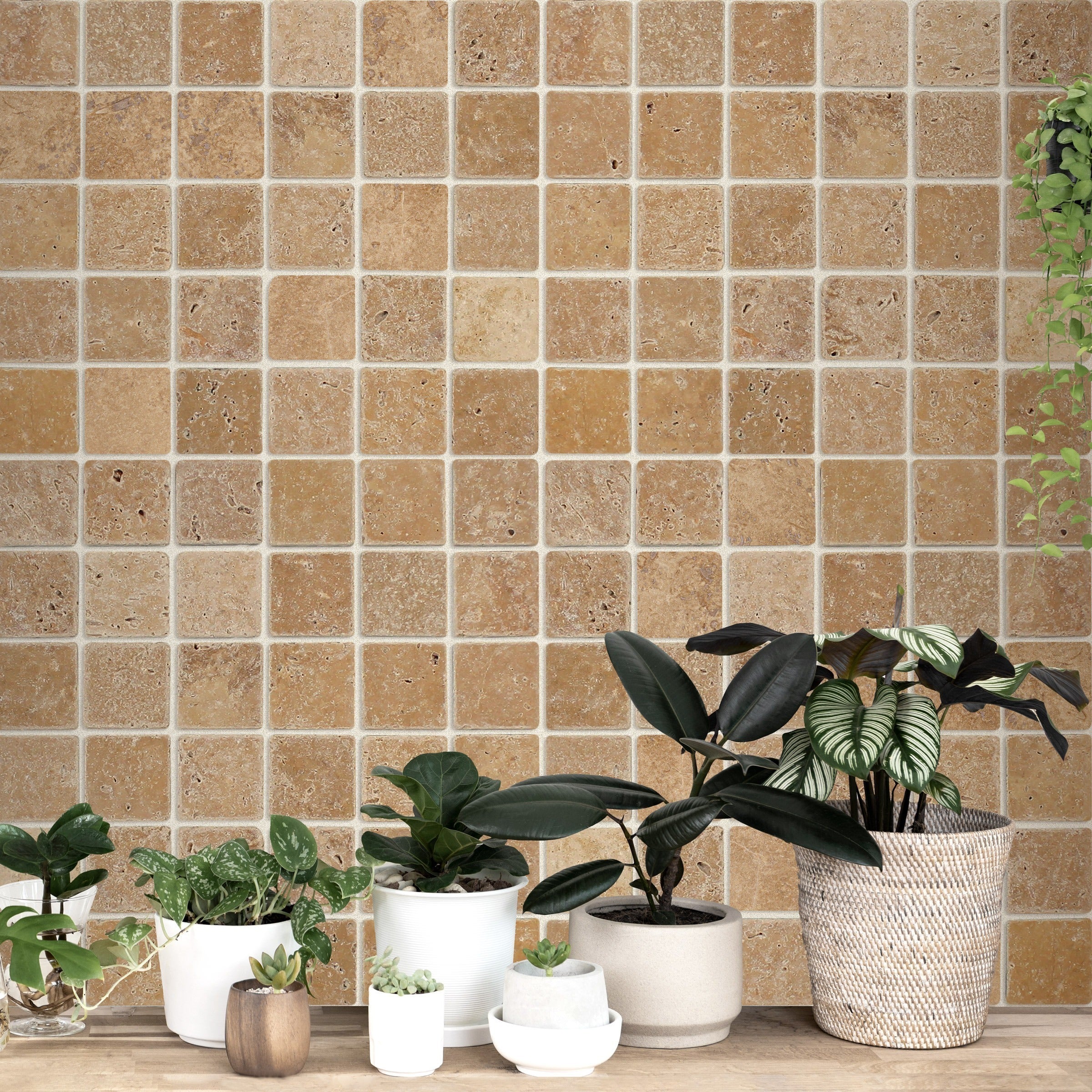 NOCE PREMIUM: 1" Straight Stack Mosaic (12"×12"×3/8" | tumbled)