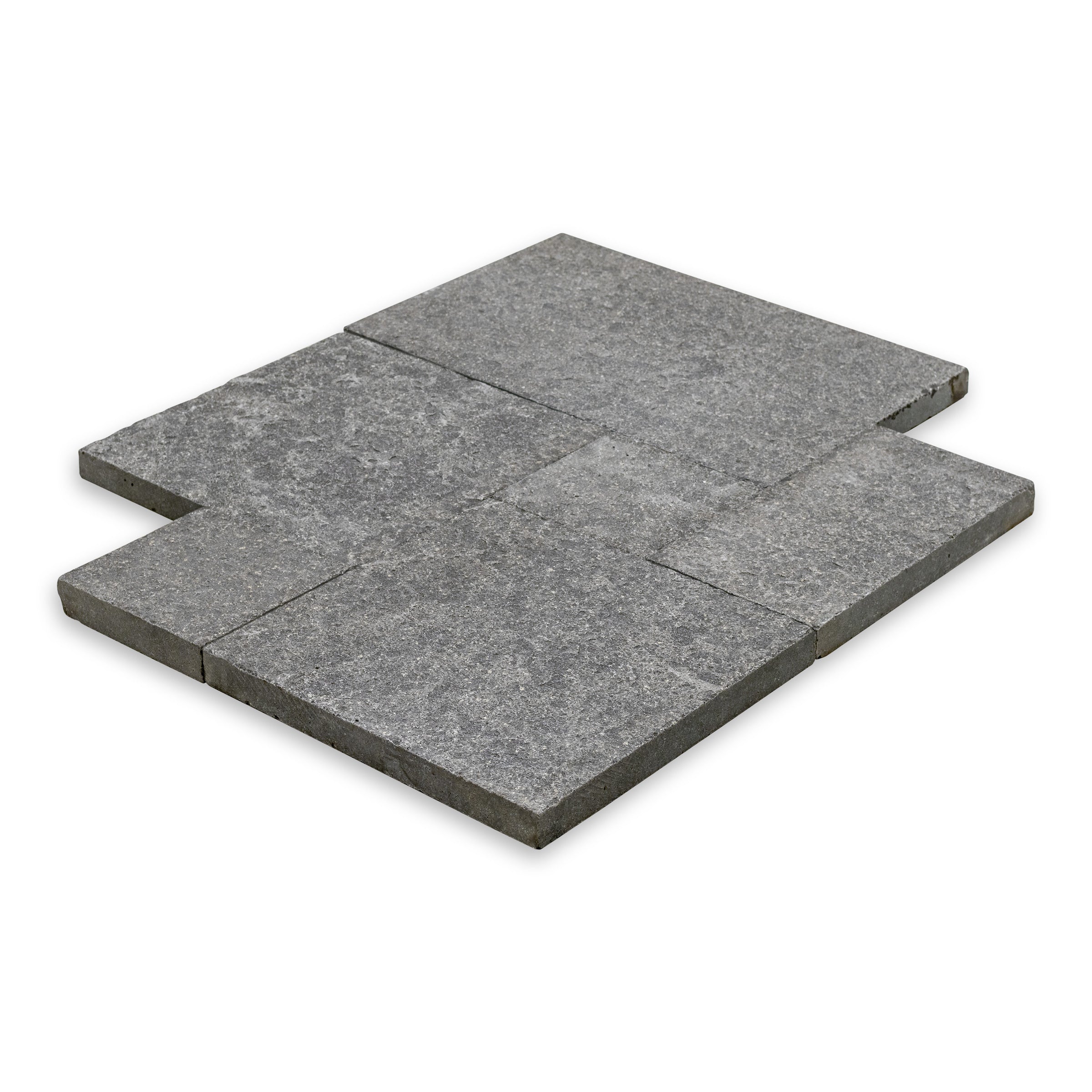 OLYMPUS BLACK: Versailles Pattern Pavers (16"×16"×1 3/16" | flamed & tumbled)