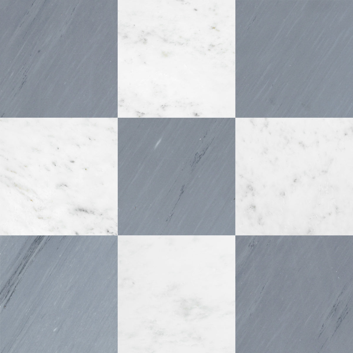 Nsr Oriental White & Bardiglio Imperiale Checkerboard tile — available at Surface Group