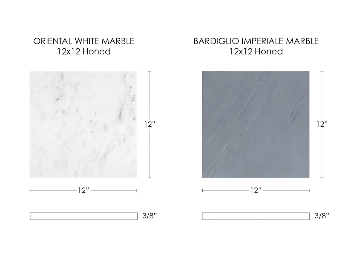 Nsr Oriental White & Bardiglio Imperiale Checkerboard tile — available at Surface Group