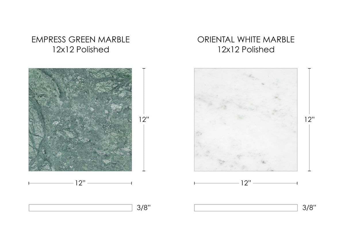 Nsr Oriental White & Empress Green Checkerboard tile — available at Surface Group