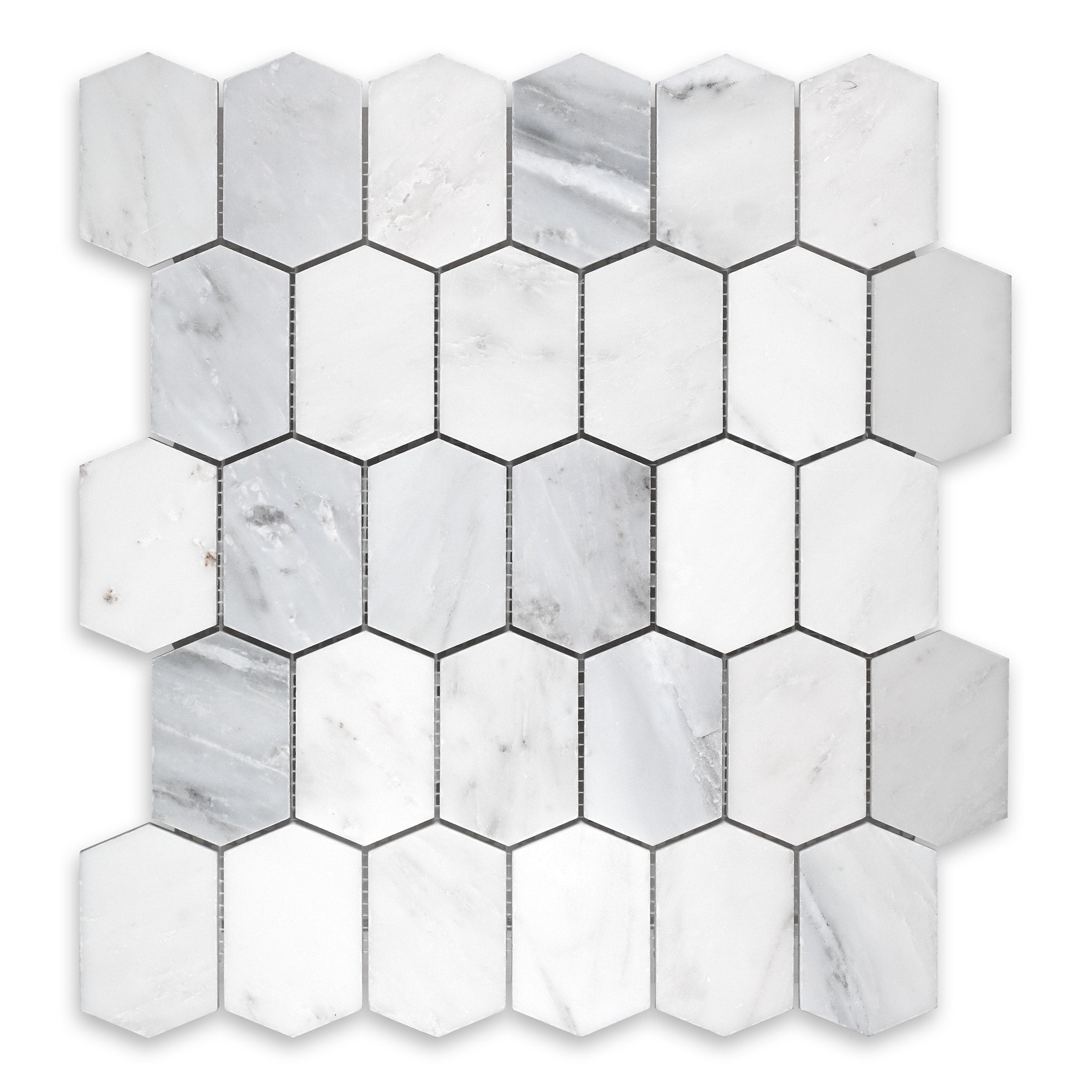 ORIENTAL WHITE: Versailles Pattern Mosaic (11 3/4"×13"×3/8" | polished)
