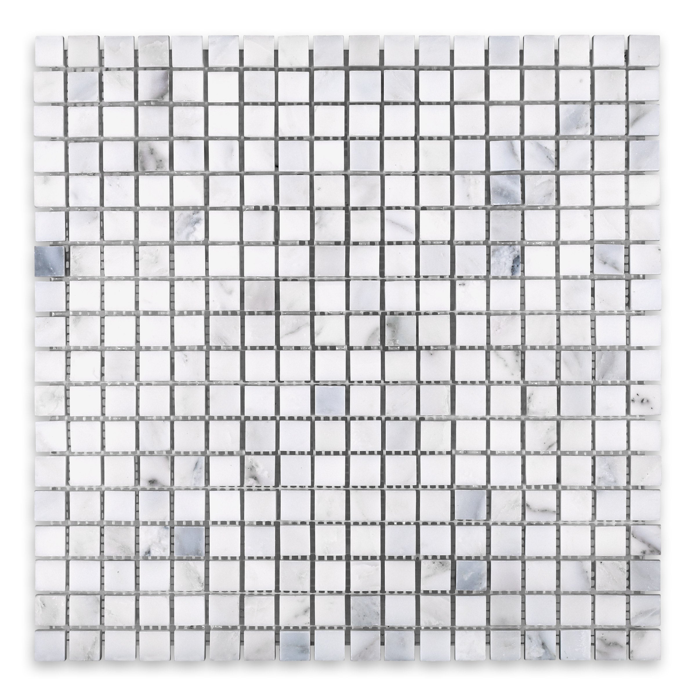 ORIENTAL WHITE: 5/8" Straight Stack Mosaic (12"×12"×3/8" | polished)