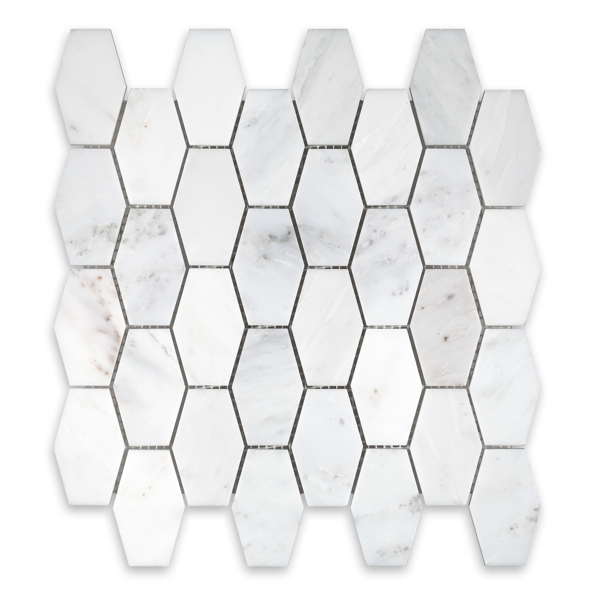 ORIENTAL WHITE: Hexagonal Mosaic (12"×12"×3/8" | polished)