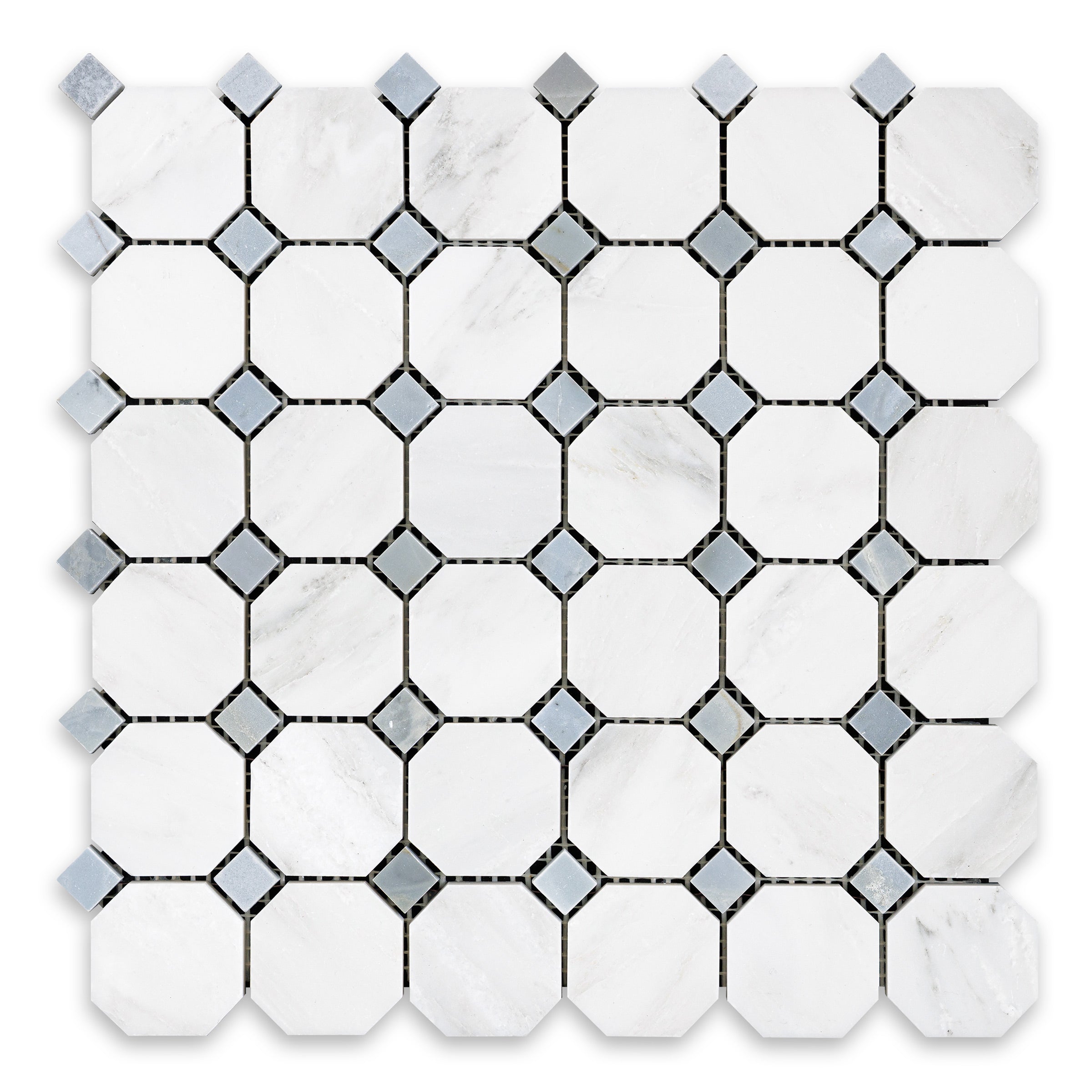 ORIENTAL WHITE: Octagon Mosaic (11 3/4"×11 3/4"×3/8" | honed)