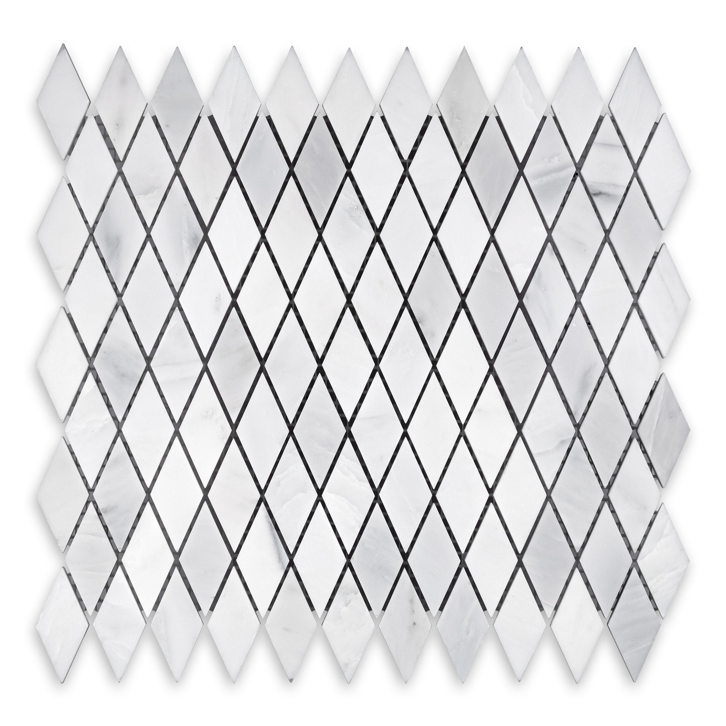 ORIENTAL WHITE: Diamond Mosaic (11"×11 3/4"×3/8" | polished)