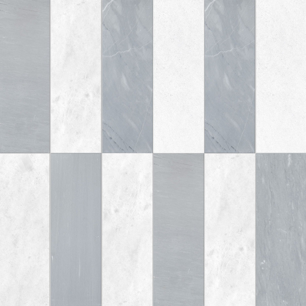 Nsr Polar White & Bardiglio Imperiale Checkerboard tile pattern swatch — available at Surface Group