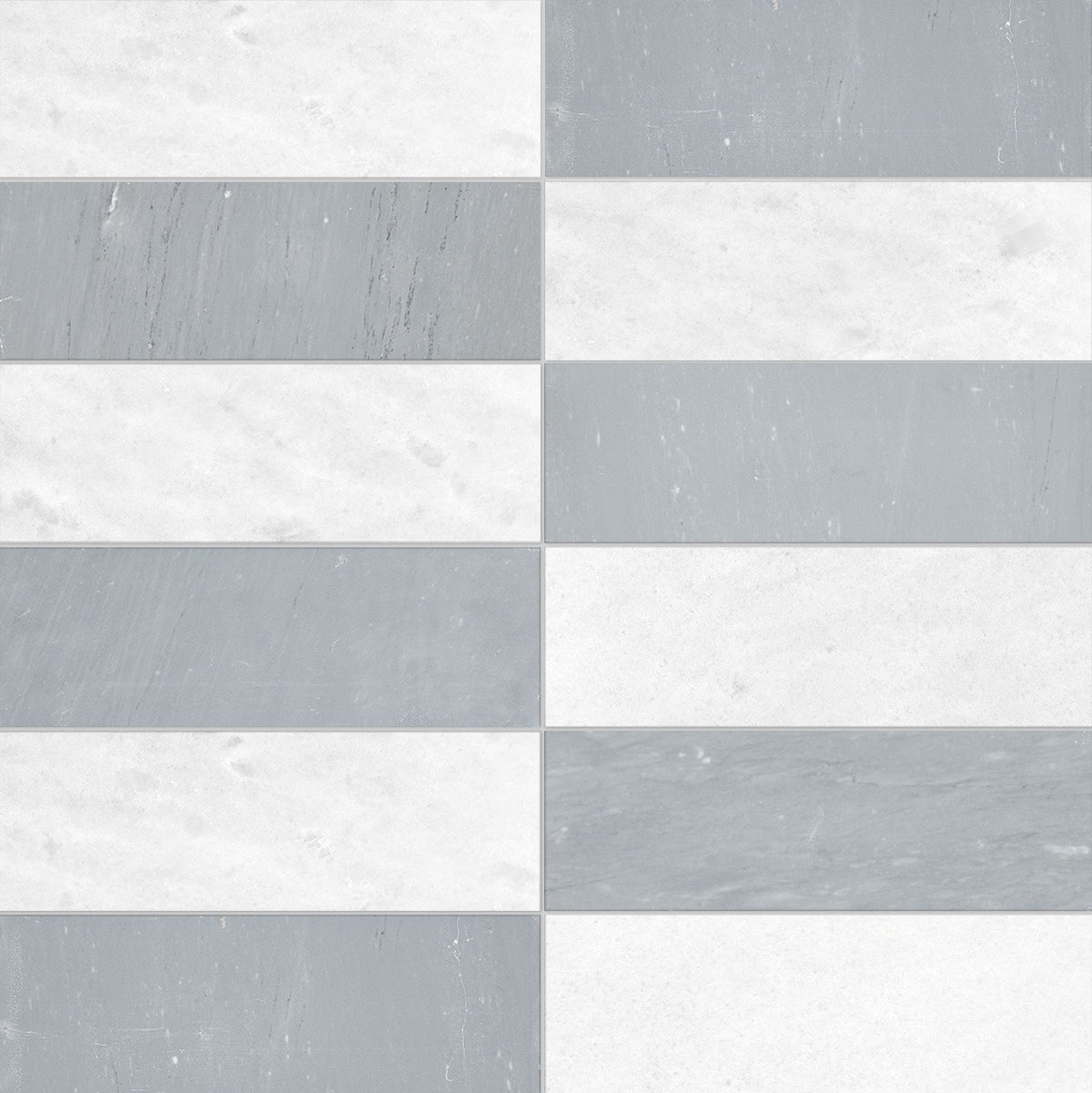 Nsr Polar White & Bardiglio Imperiale Checkerboard tile pattern swatch — available at Surface Group