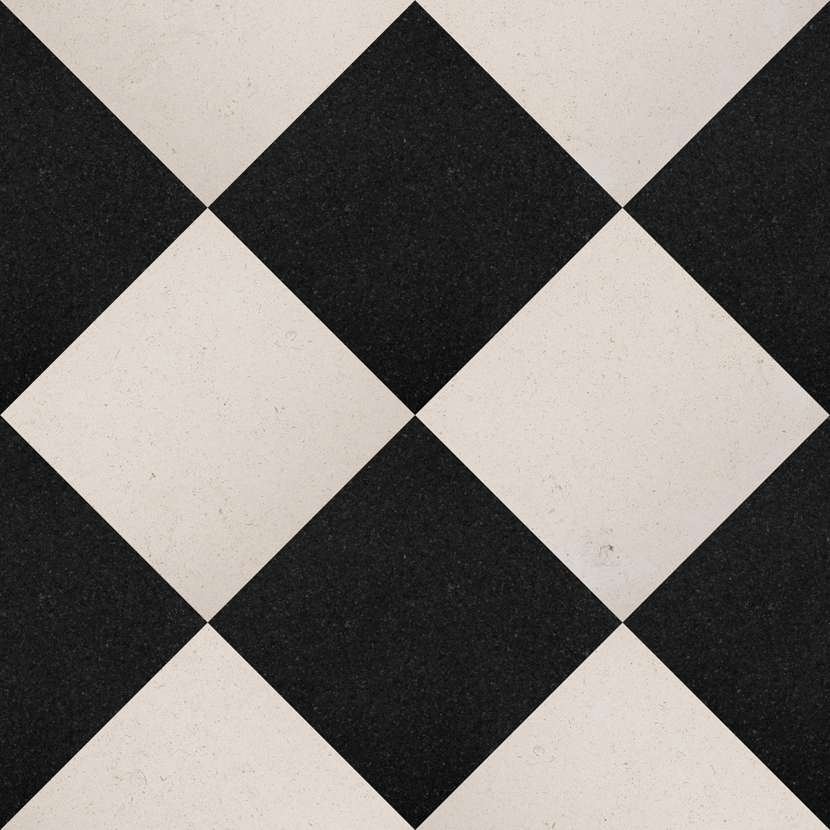 Nsr Porto Beige & Absolute Black Checkerboard tile pattern swatch — available at Surface Group