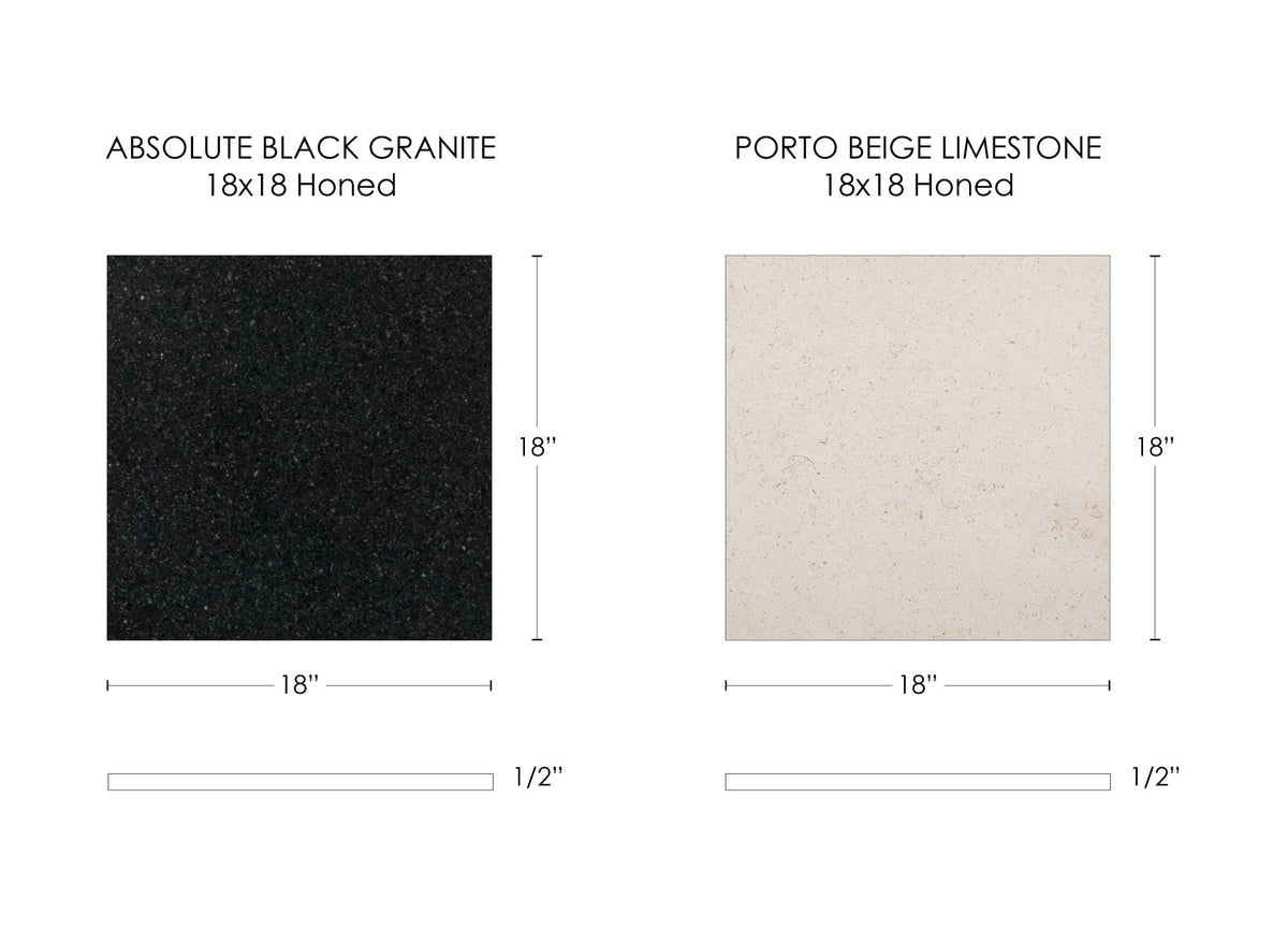 Nsr Porto Beige & Absolute Black Checkerboard tile — available at Surface Group