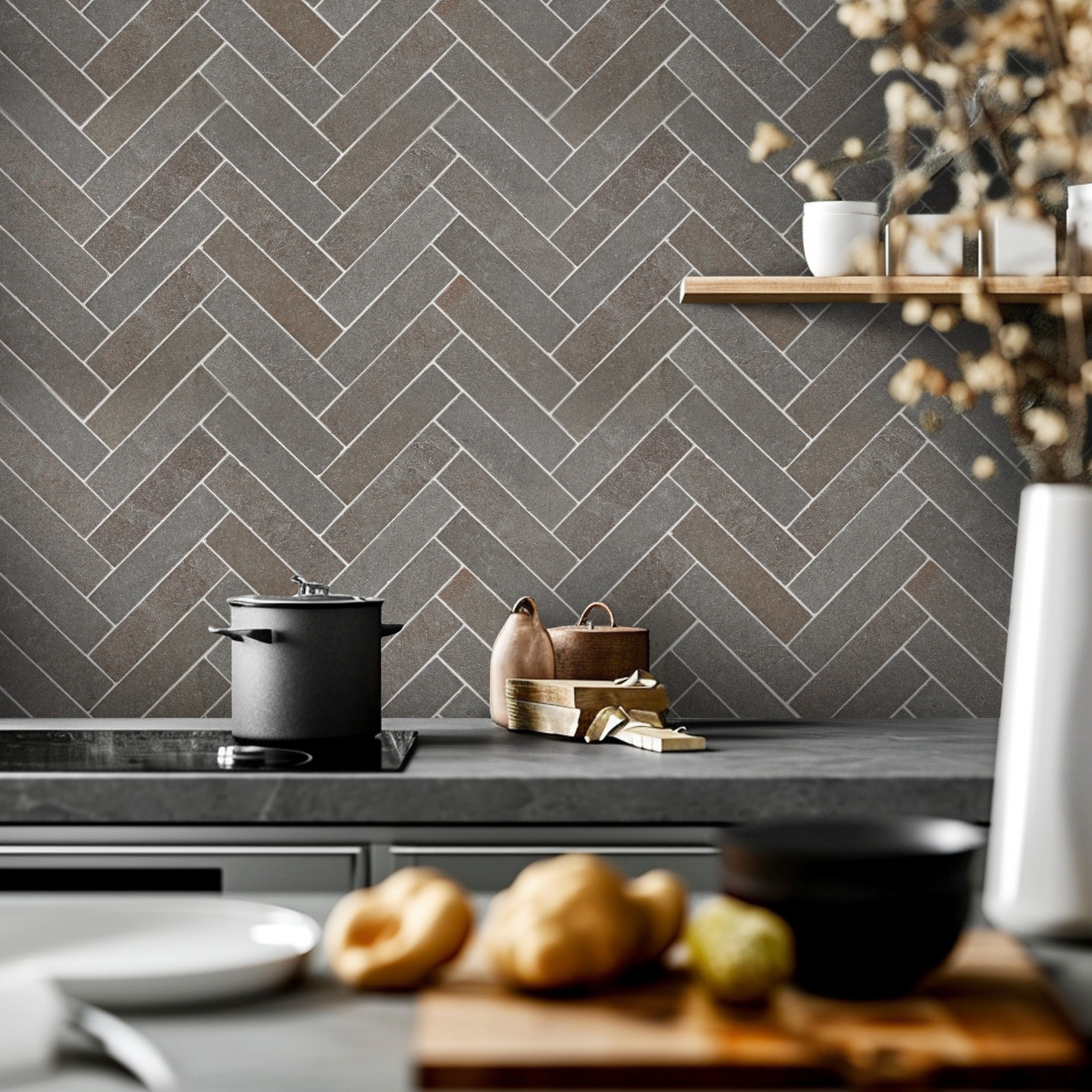 PURBECK GREY: Field Tile (2"×8"×3/8" | distressed)
