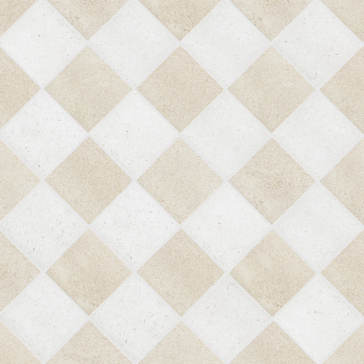 Nsr Solene & Porto Beige Checkerboard tile pattern swatch — available at Surface Group