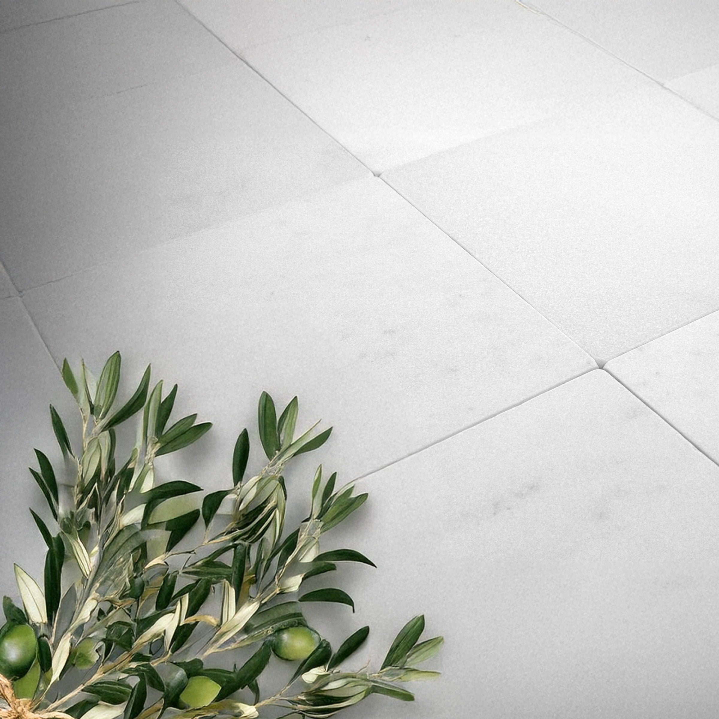 THASSOS WHITE: Field Tile (12"×12"×3/8" | tumbled)