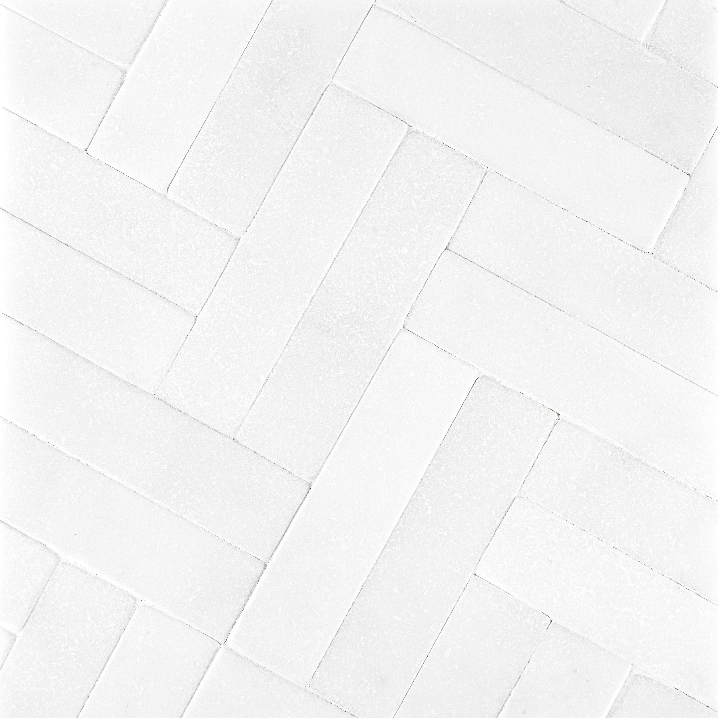 THASSOS WHITE: Field Tile (2"×8"×3/8" | tumbled)
